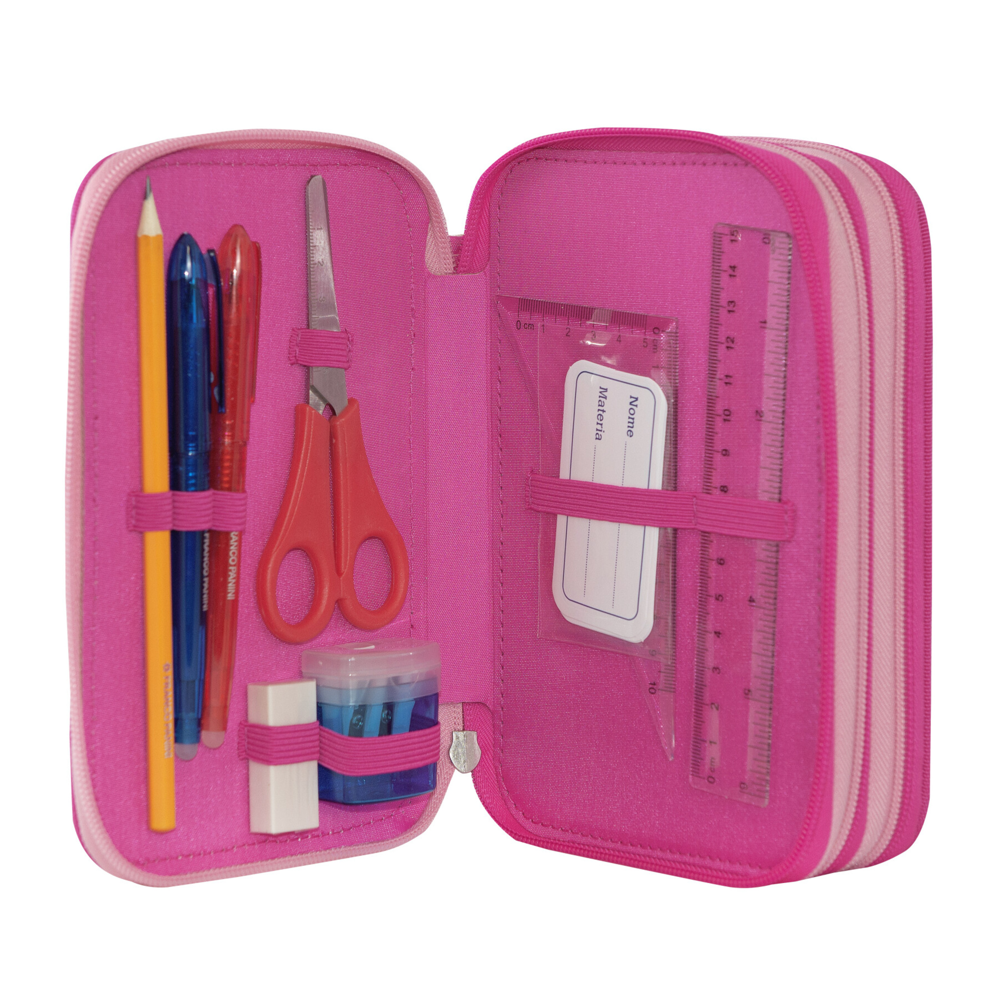 Astuccio 3 zip mofu mofu orso 3 scomparti con 41 accessori scuola - 