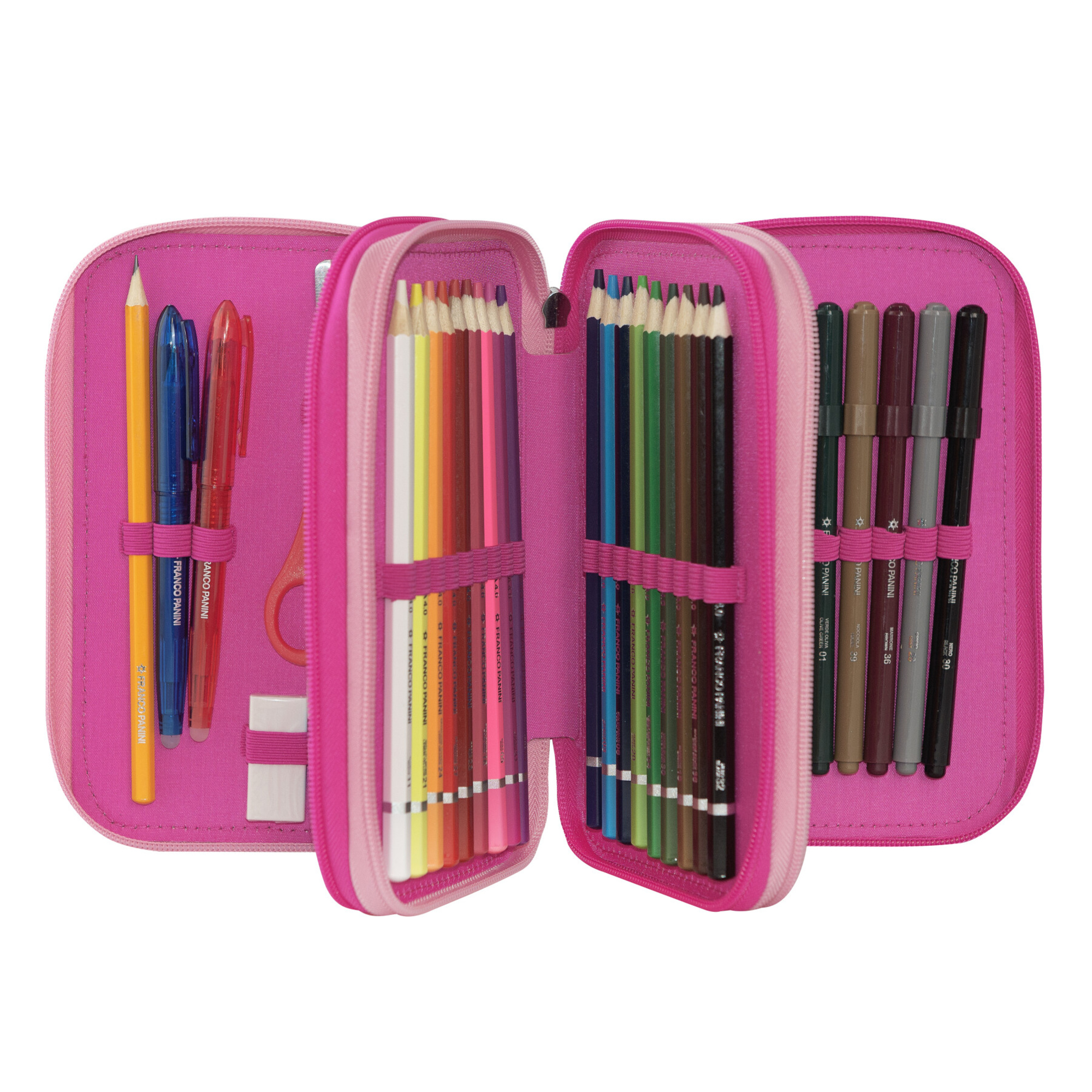 Astuccio 3 zip mofu mofu orso 3 scomparti con 41 accessori scuola - 