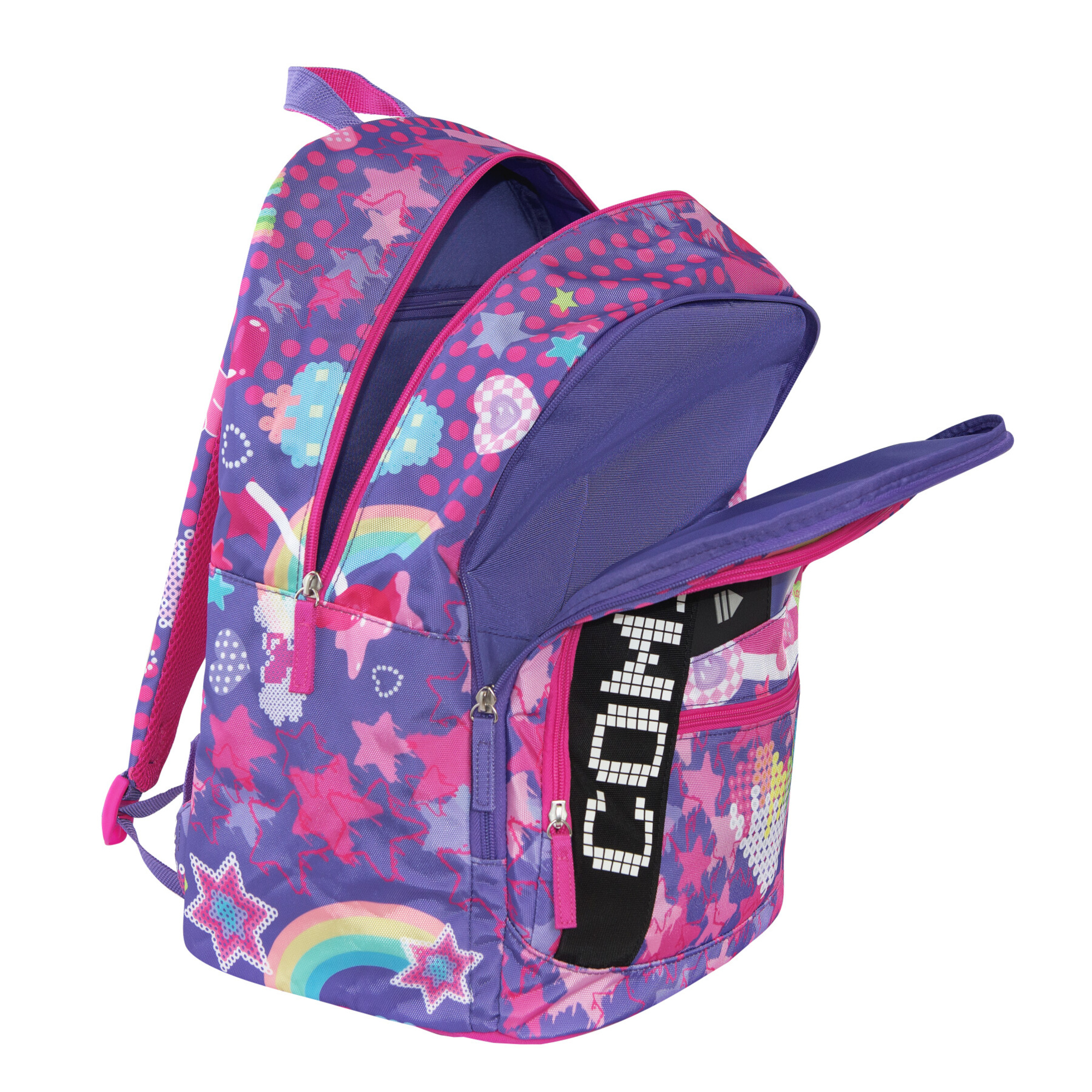 Zaino scuola comix ultra bright harayuku girl con pannello led personalizzabile e ricaricabile - COMIX