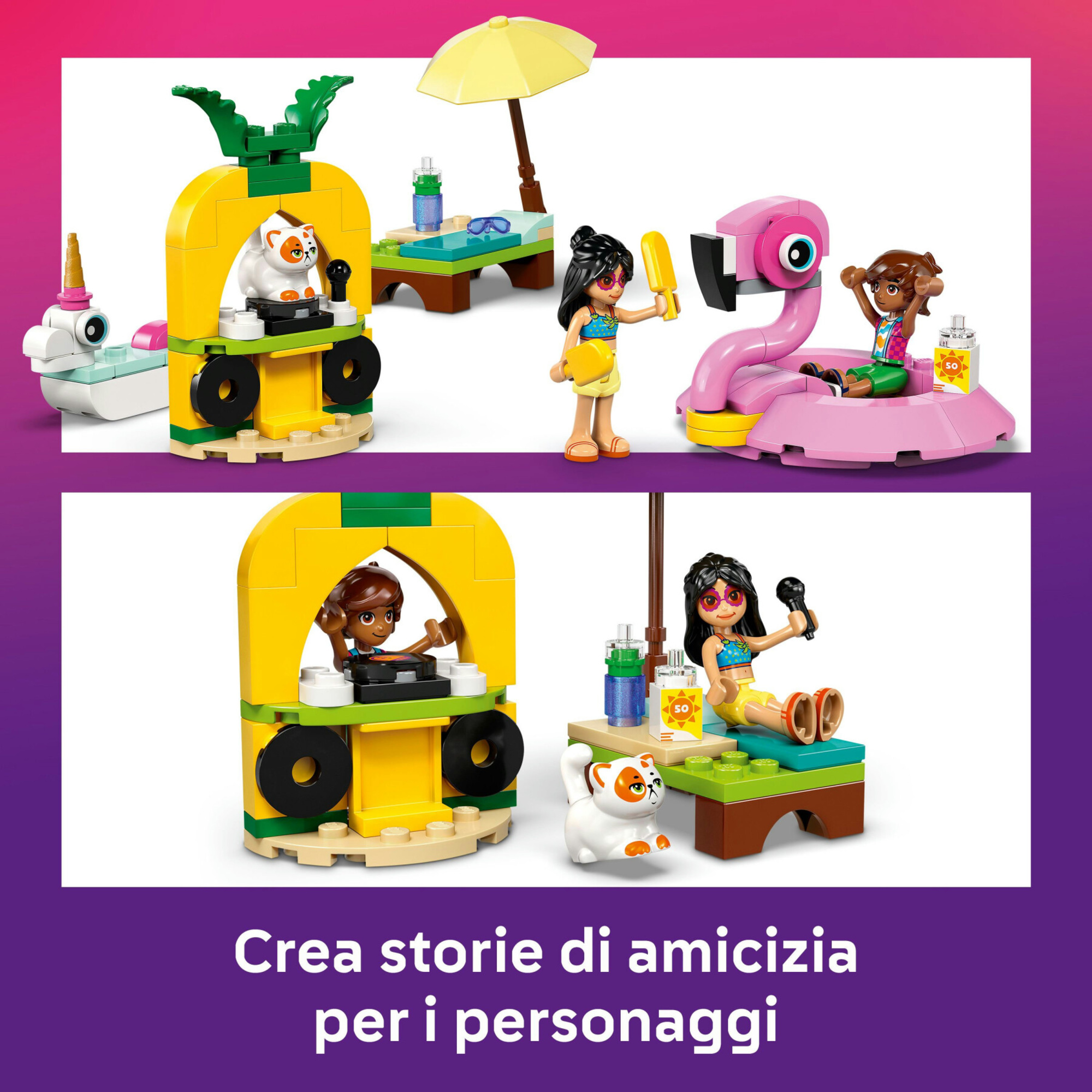 Lego friends 42658 pool party unicorno: 2 mini bamboline, gatto 5+ - LEGO FRIENDS