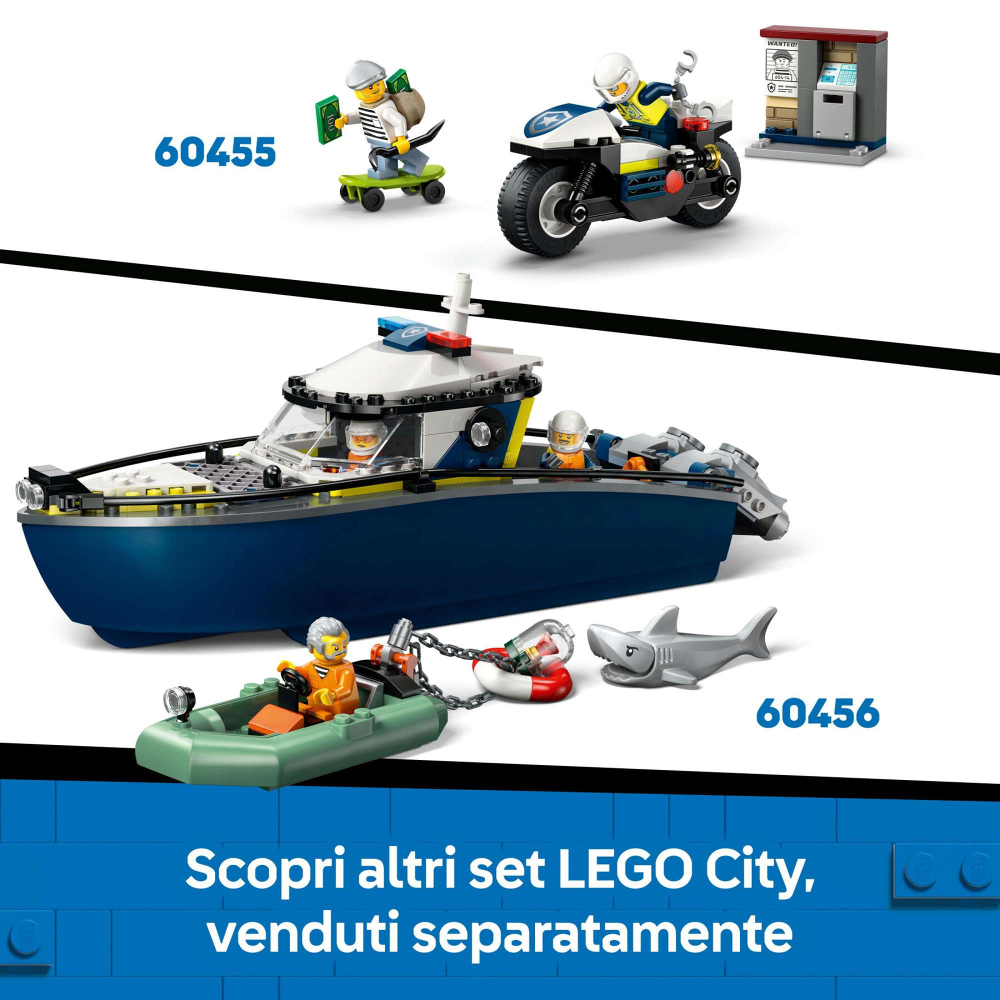Lego city 60457 officina auto polizia: modulare, 4 minifigure 6+ - Lego