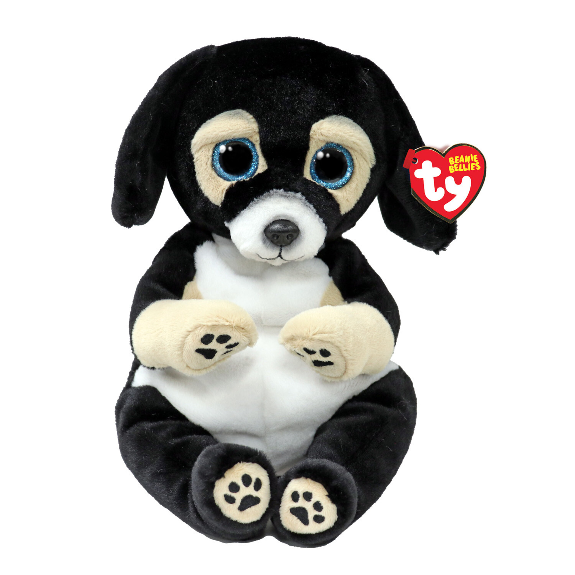 Ty beanie bellies - ranger il cane con occhioni azzurri glitter, i peluche col pancino morbidi e coccolosi - 30 cm - t43209 - TY
