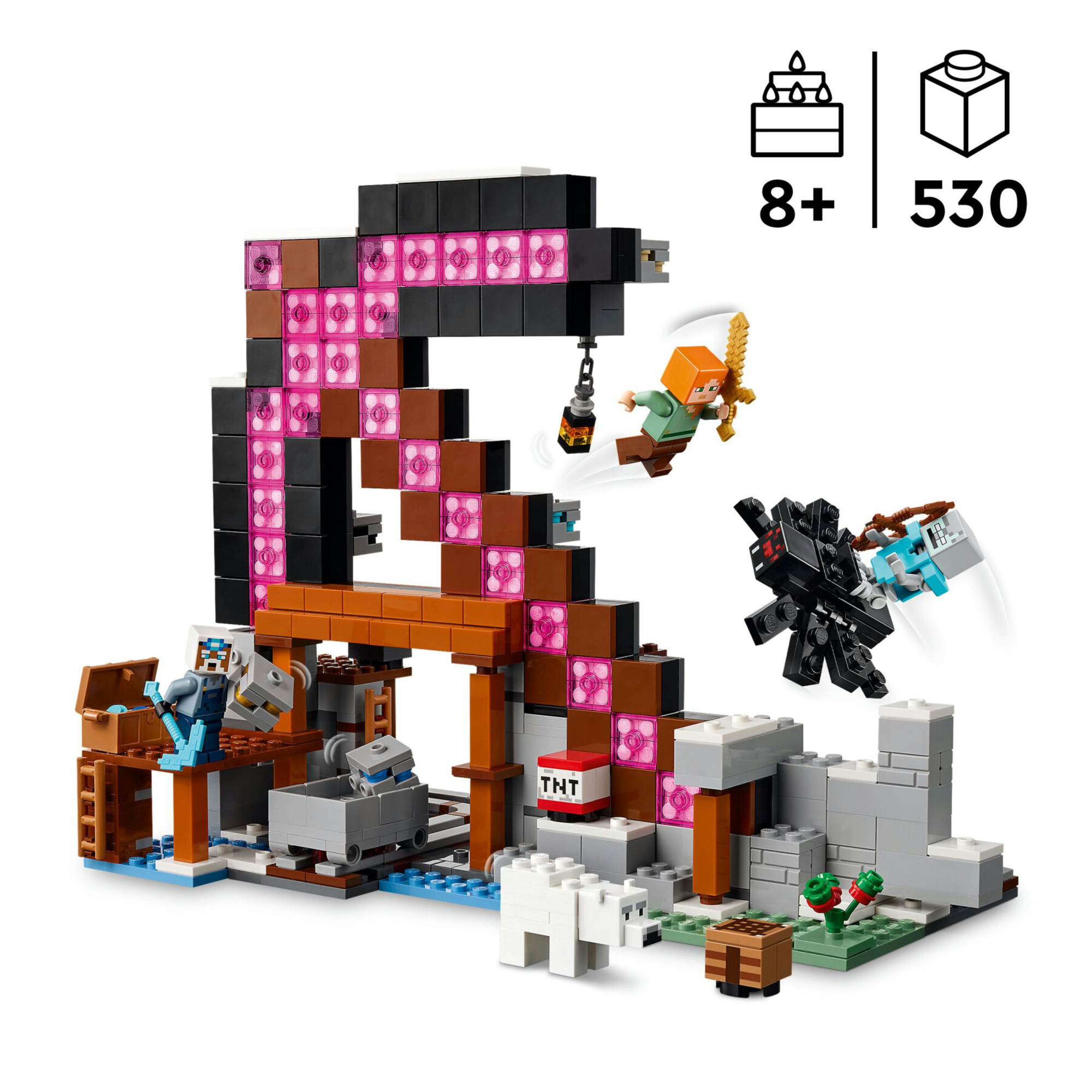 Lego minecraft 21277 miniera piccozze: interattivo, 3 personaggi 8+ - Lego