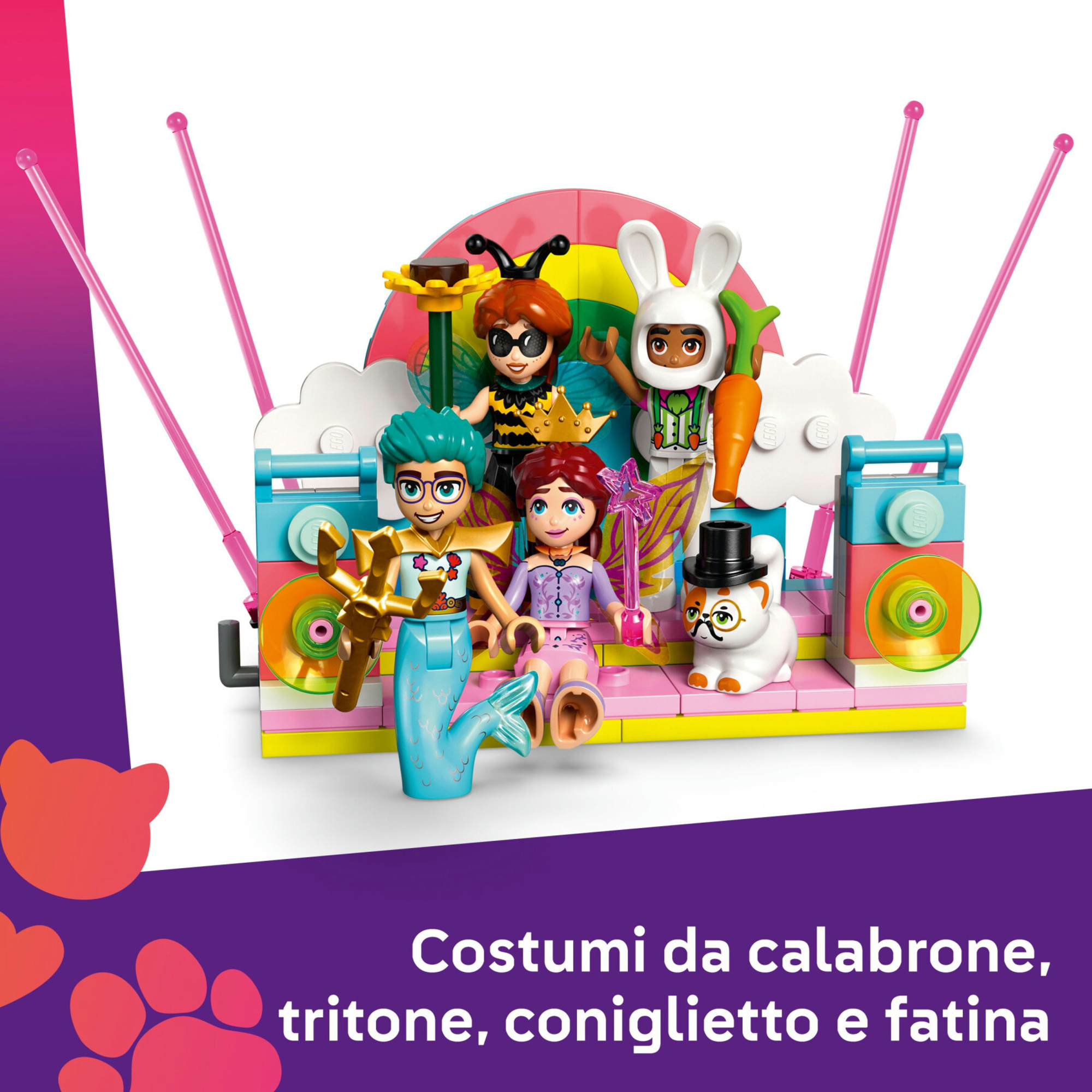Lego friends 42661 party unicorno fatina: 4 mini bamboline, 2 animali 6+ - LEGO FRIENDS