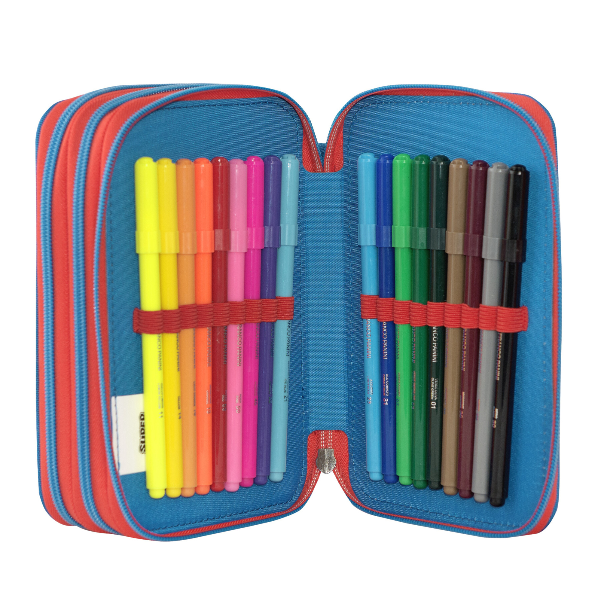 Astuccio 3 zip super mario 3 scomparti con 41 accessori scuola - Super Mario