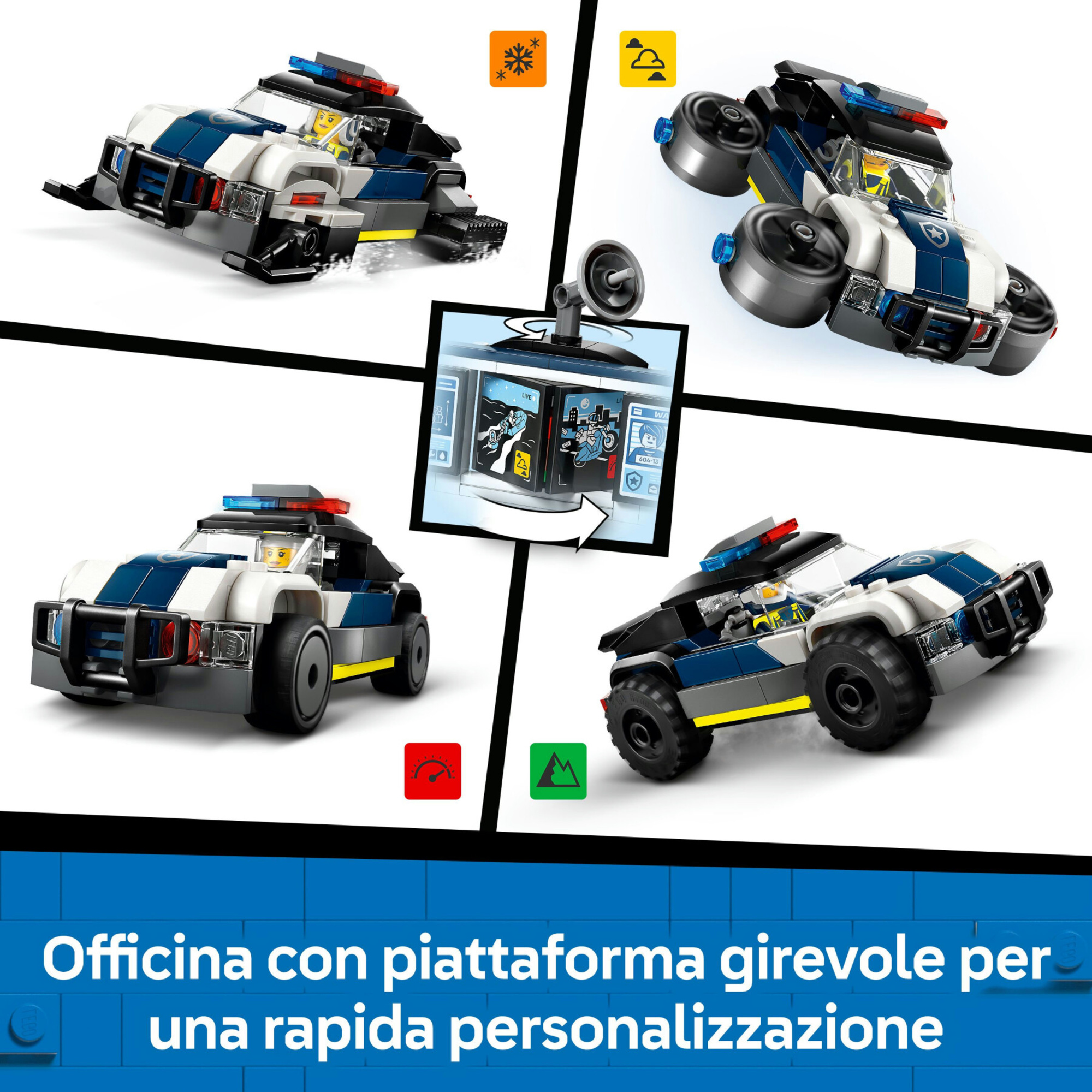 Lego city 60457 officina auto polizia: modulare, 4 minifigure 6+ - Lego