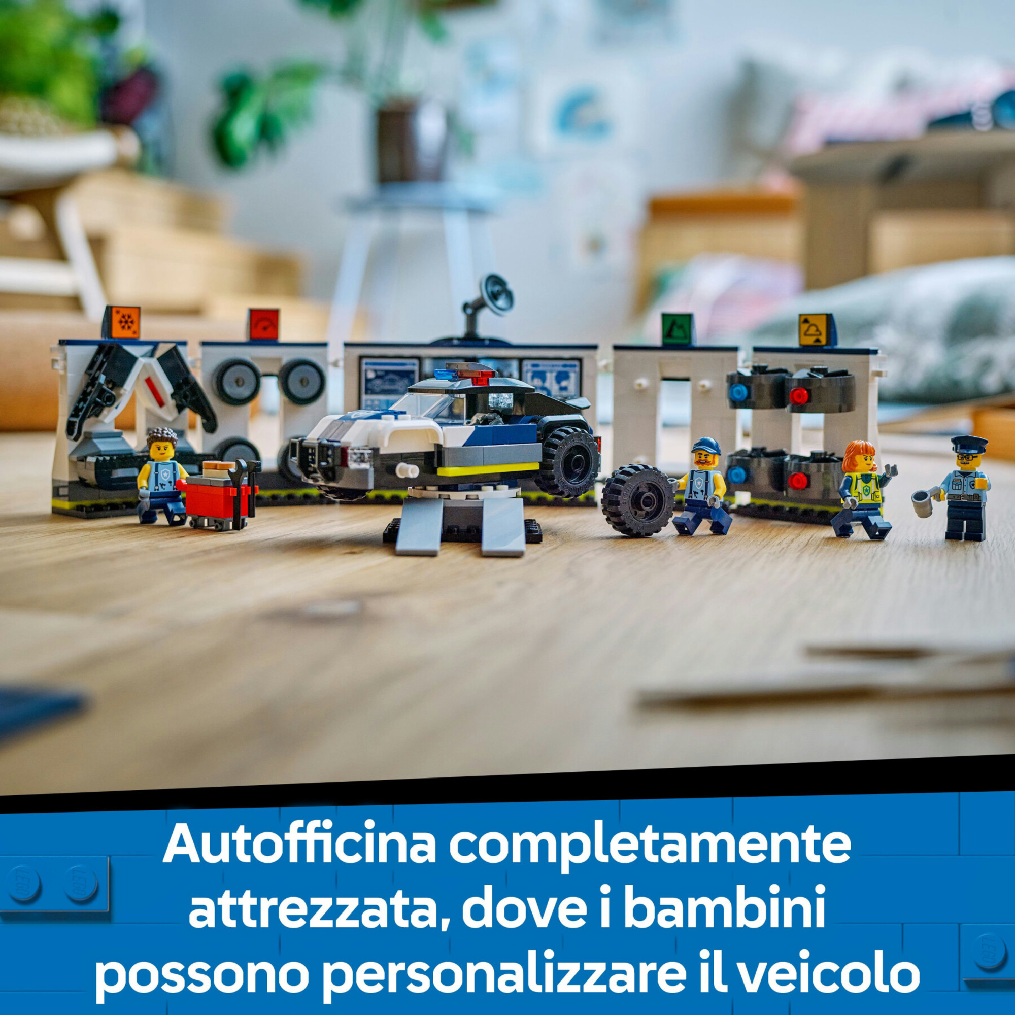Lego city 60457 officina auto polizia: modulare, 4 minifigure 6+ - Lego