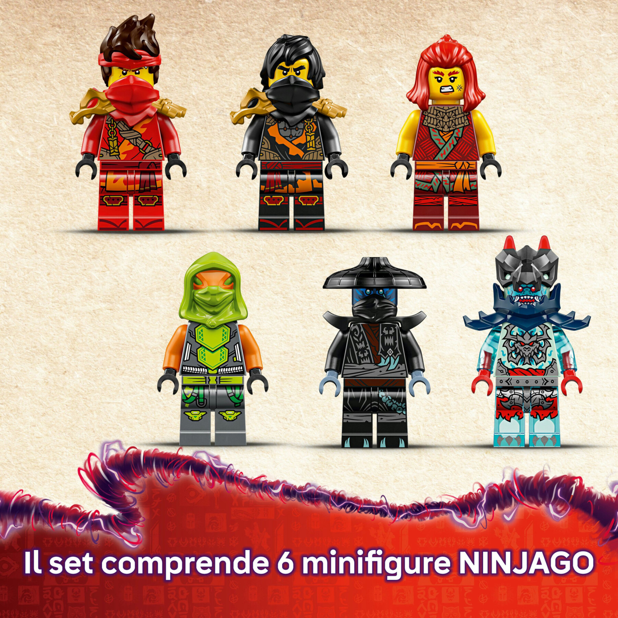 Lego ninjago 71844 veicolo combattimento ninja: 2 moto, aereo, 6 minifigure 8+ - Lego