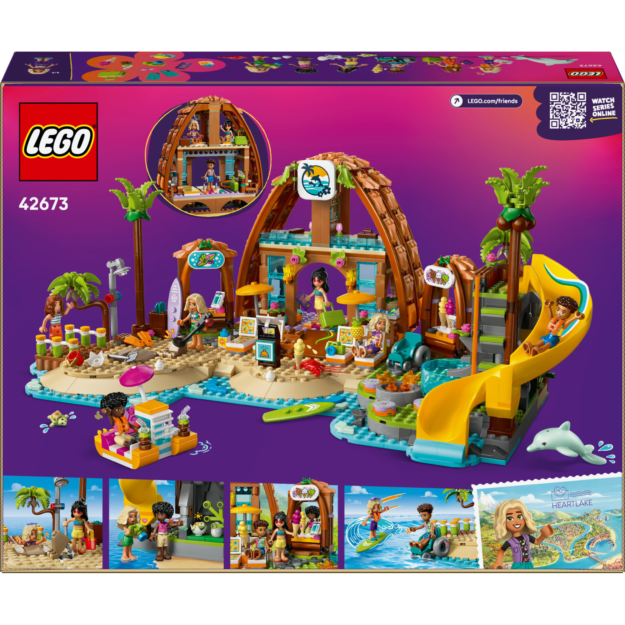 Lego friends 42673 vacanza beach resort: 6 mini bamboline 8+ - LEGO FRIENDS