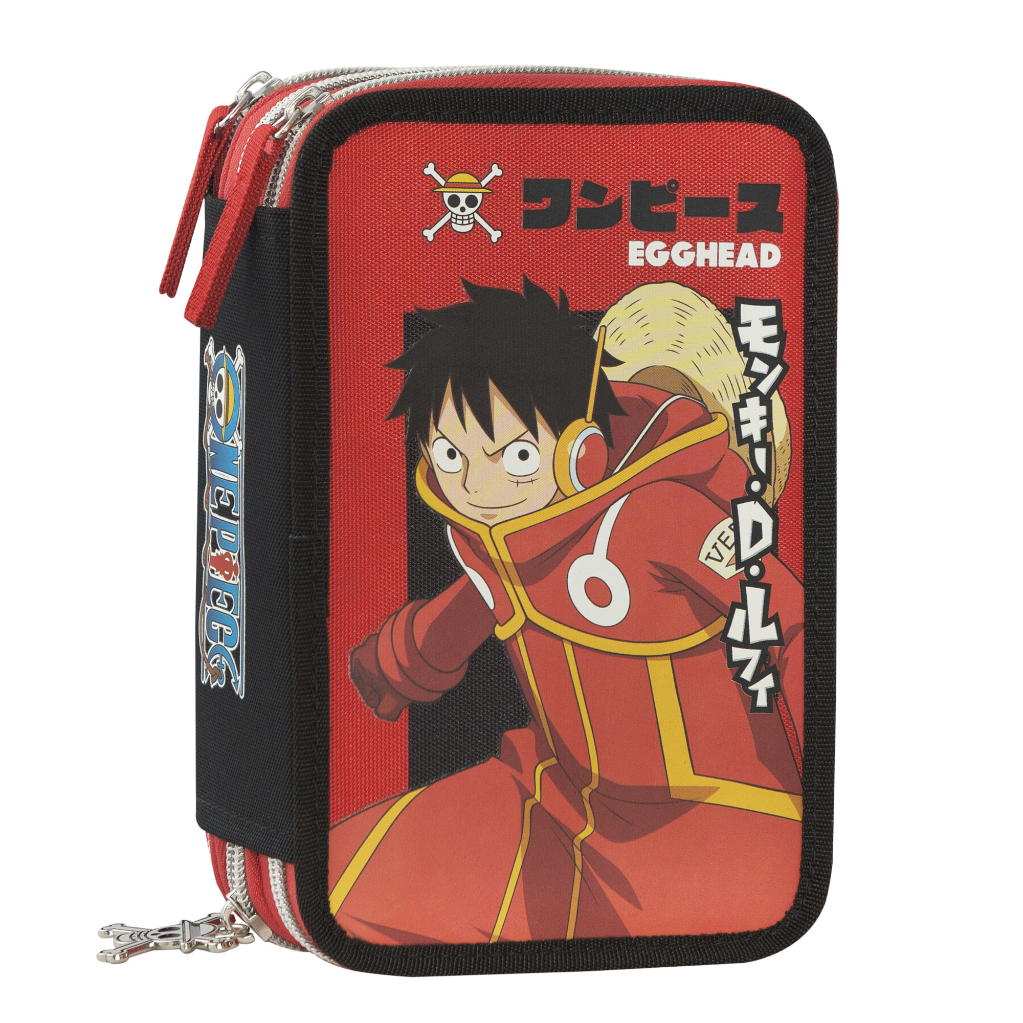 Astuccio 3 zip one piece 3 scomparti con 41 accessori scuola - ONE PIECE