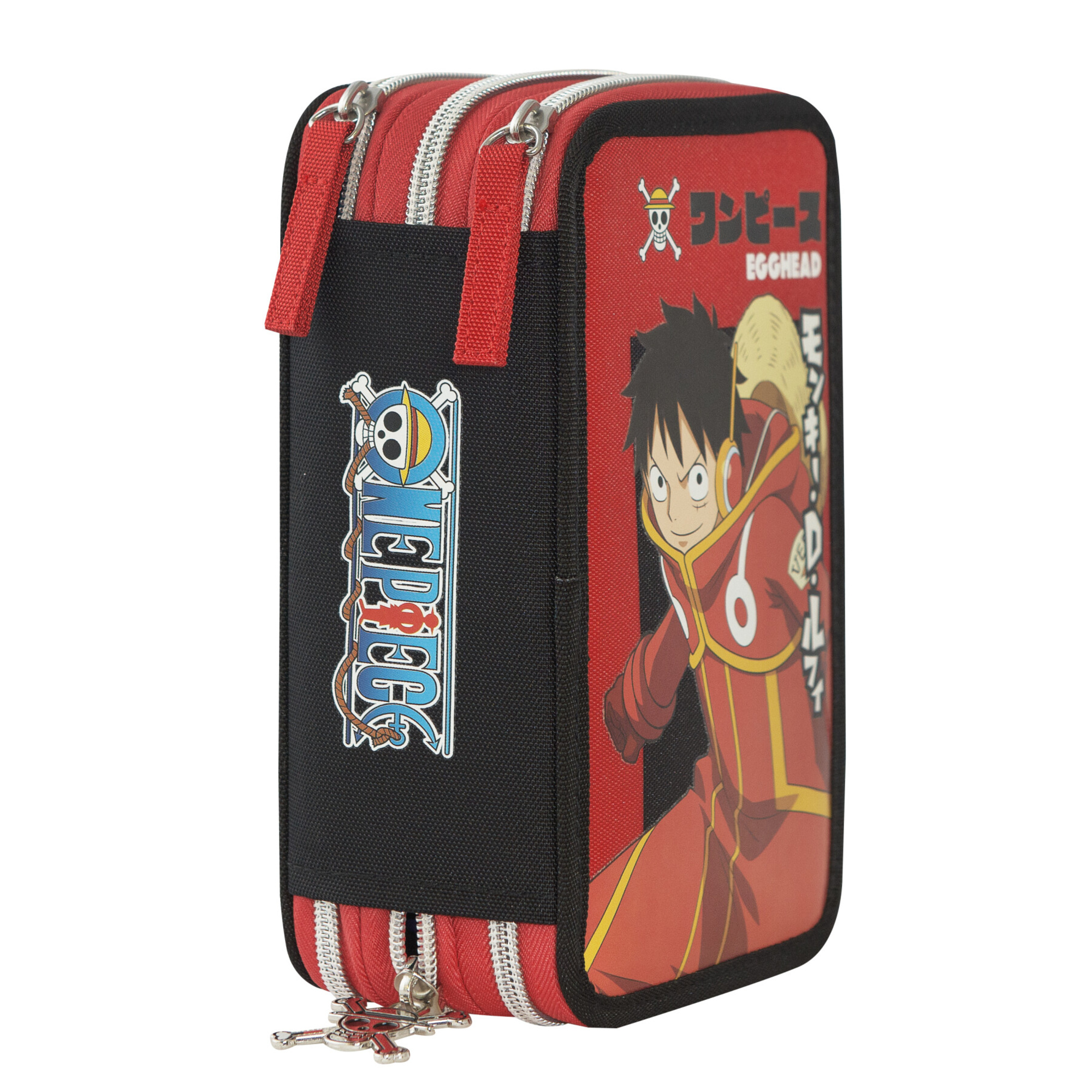 Astuccio 3 zip one piece 3 scomparti con 41 accessori scuola - ONE PIECE
