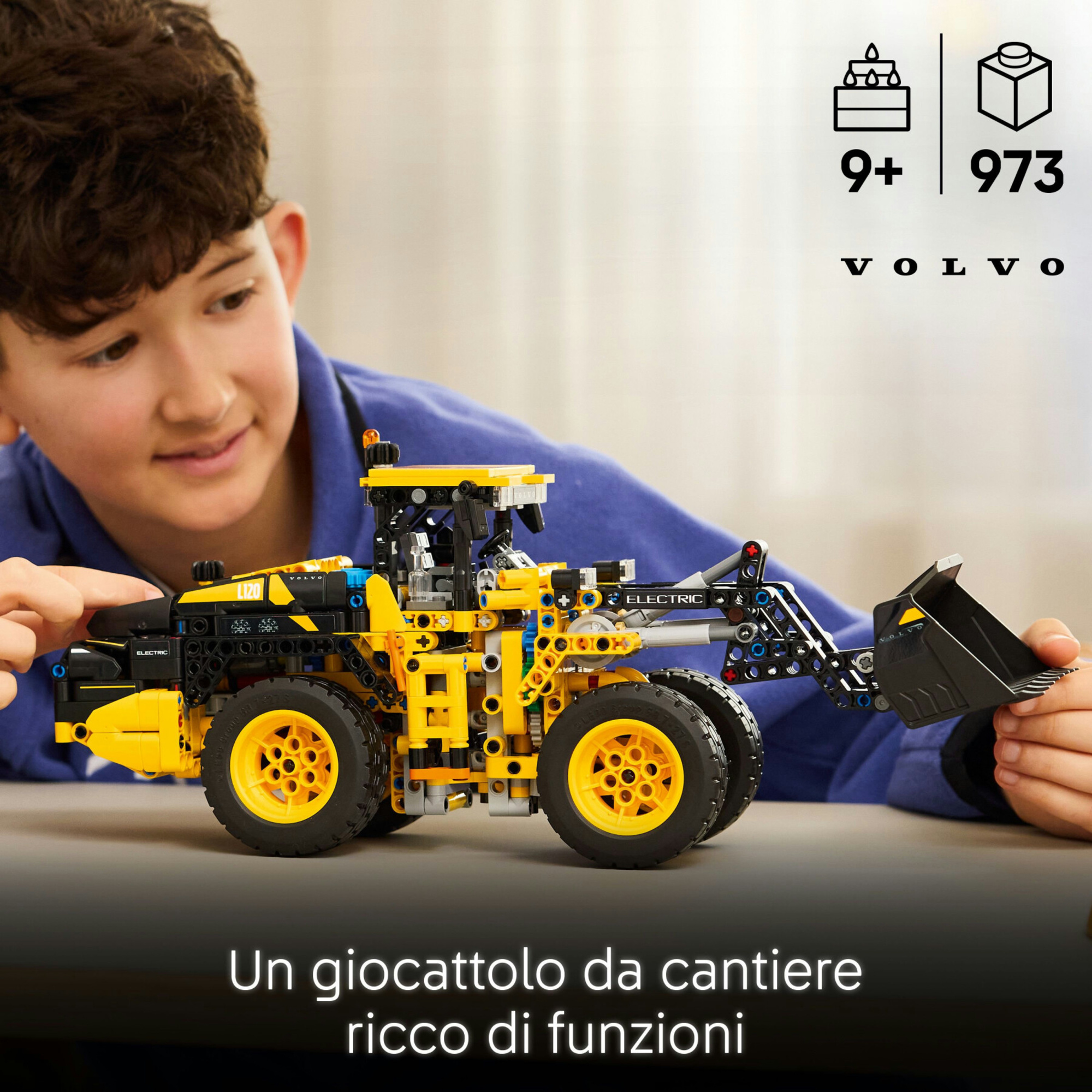 Lego technic - 42209 - ruspa  pala gommata volvo l120 electric - Lego