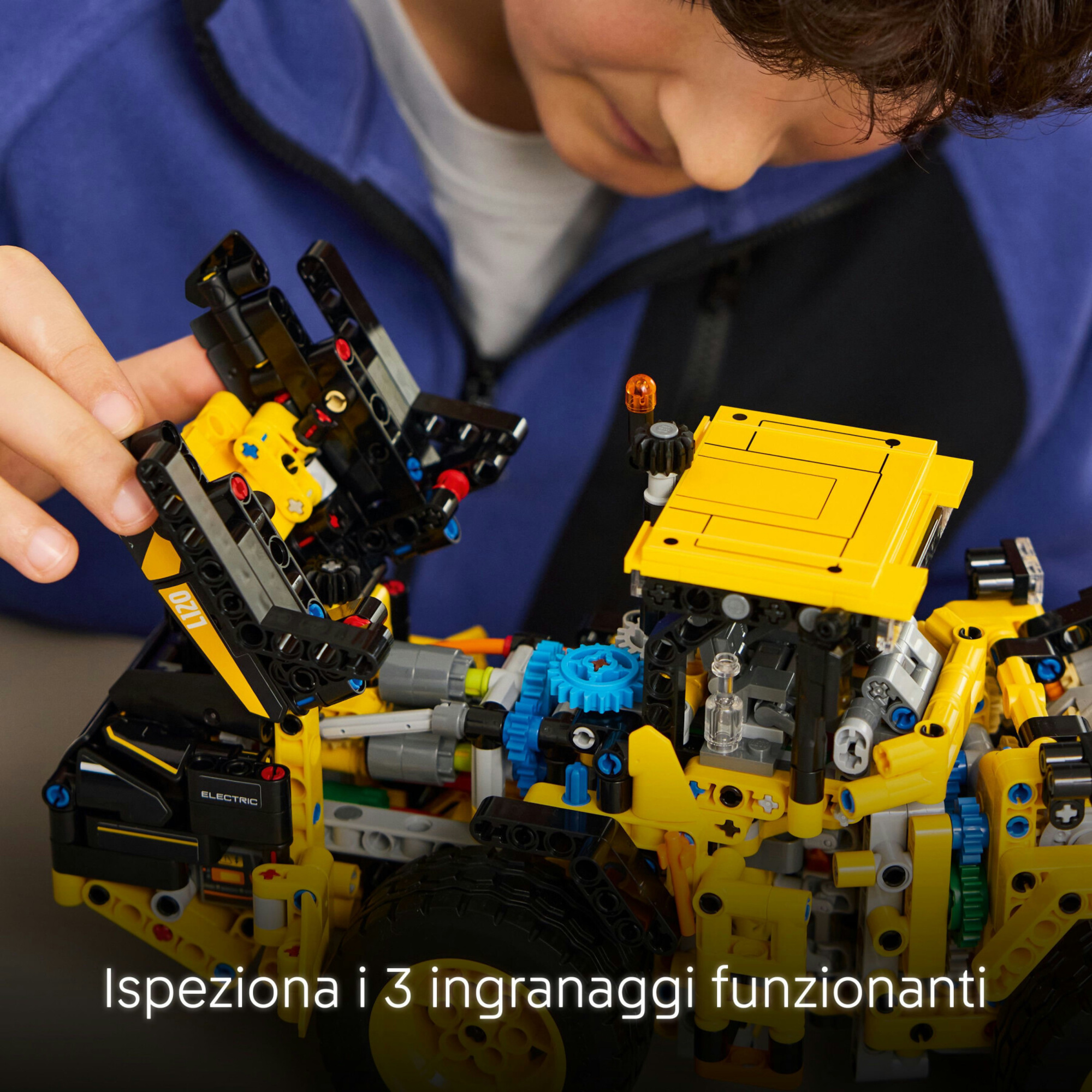 Lego technic - 42209 - ruspa  pala gommata volvo l120 electric - Lego