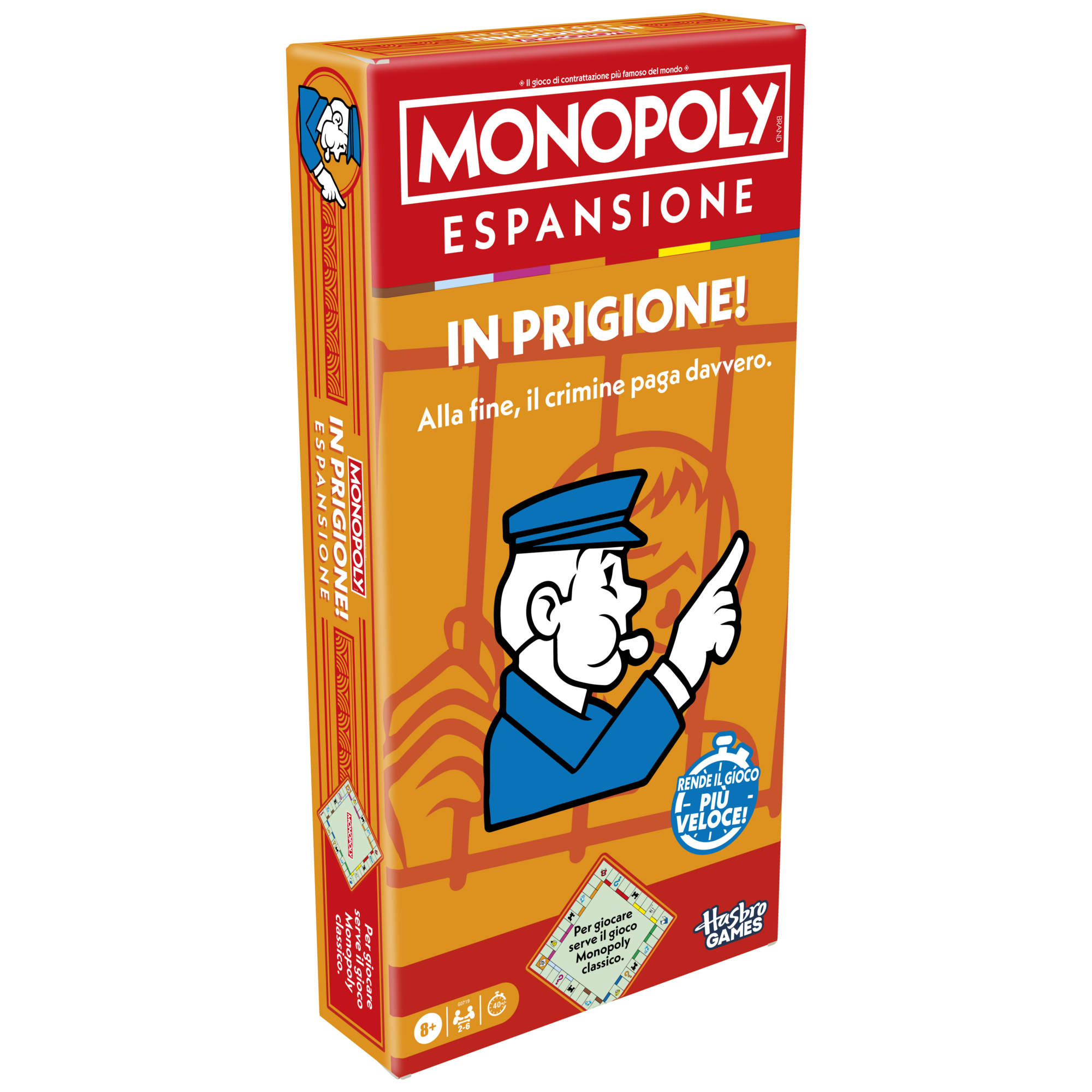 Monopoly, espansione in prigione - rendi le partite classiche a monopoly ancora più divertenti e veloci -  dagli 8 anni in su - 2-6 giocatori - 40 min - MONOPOLY