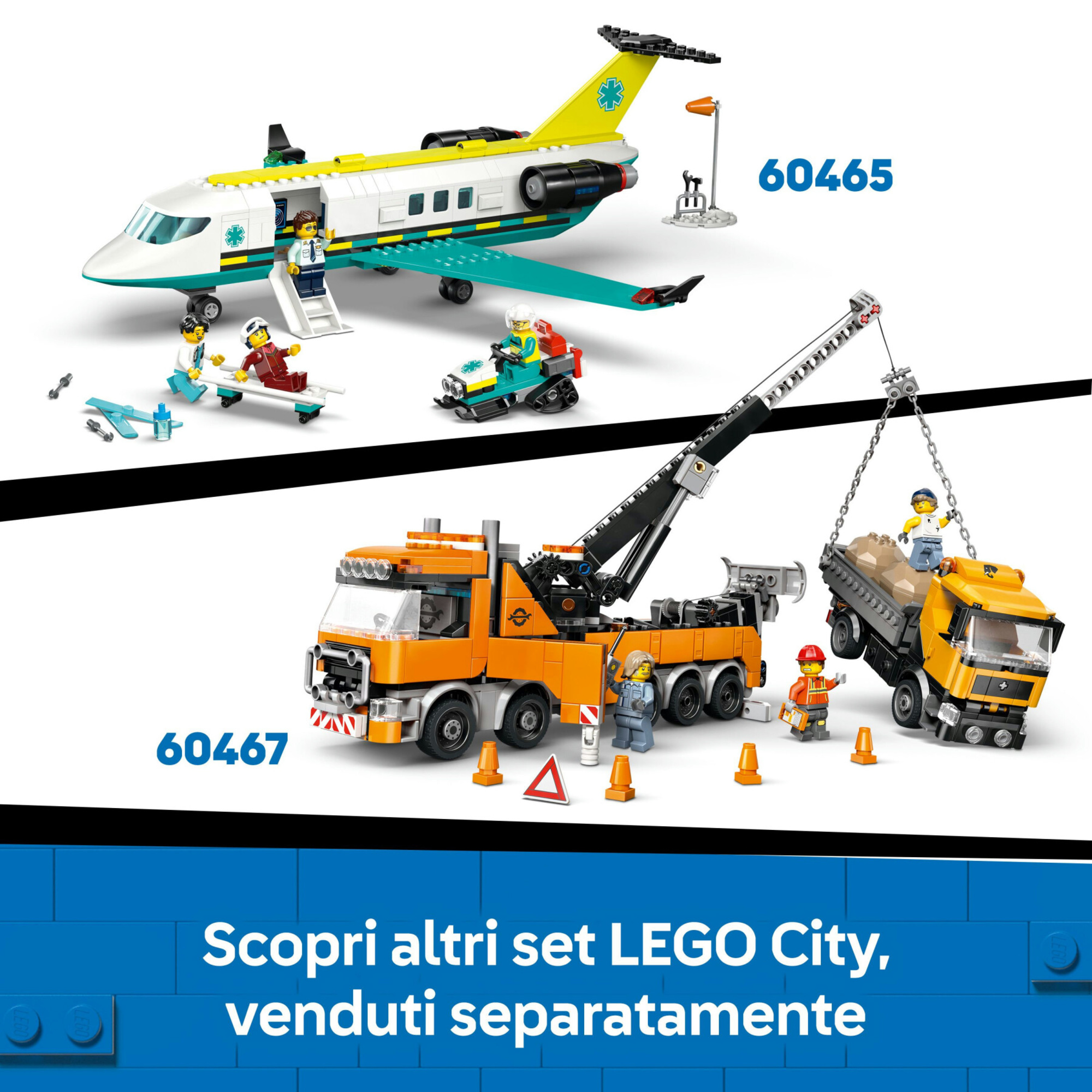 Lego city 60466 bulldozer giallo: veicolo cantiere, 3 minifigure 8+ - Lego