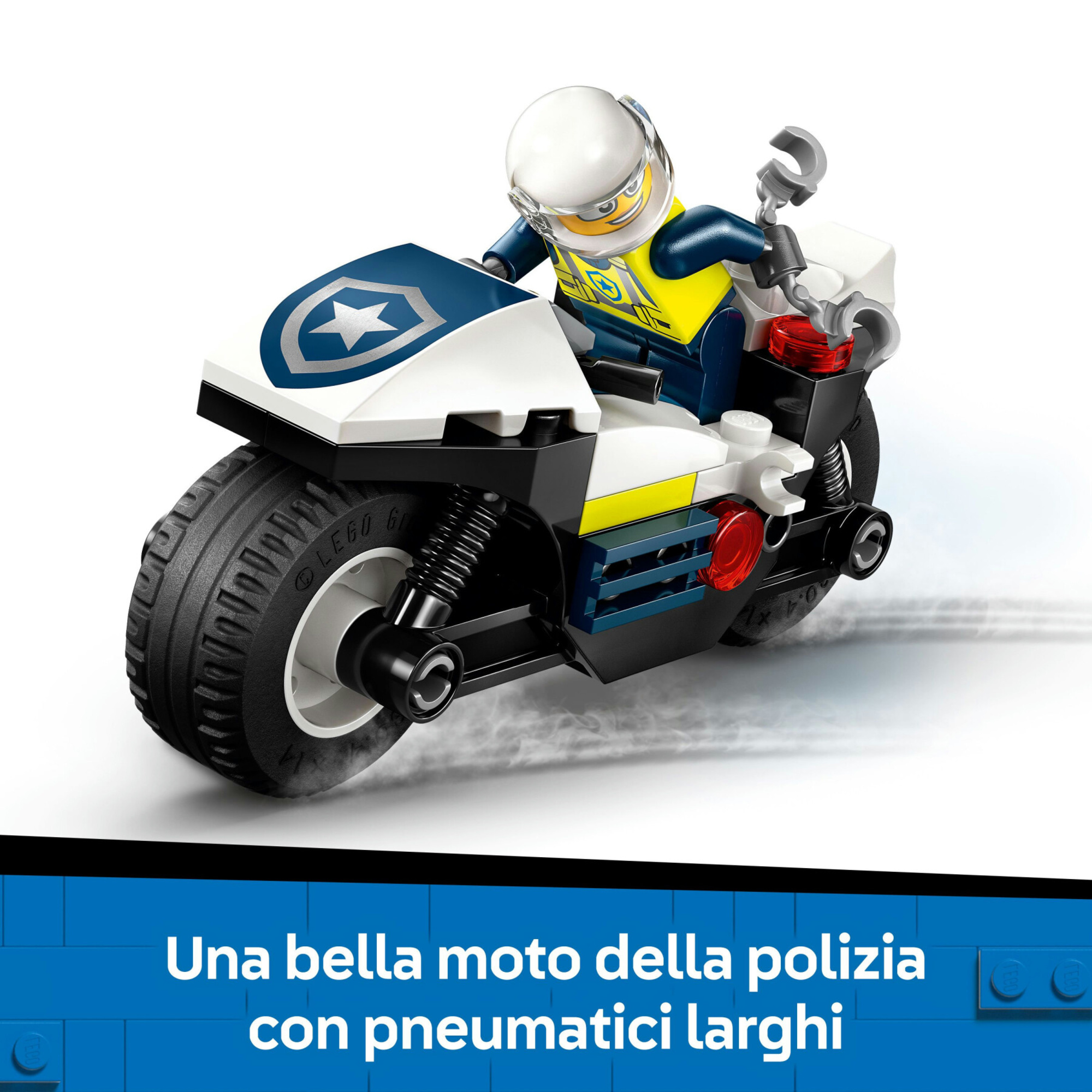 Lego city 60455 inseguimento moto polizia: motocicletta, 2 minifigure 4+ - Lego