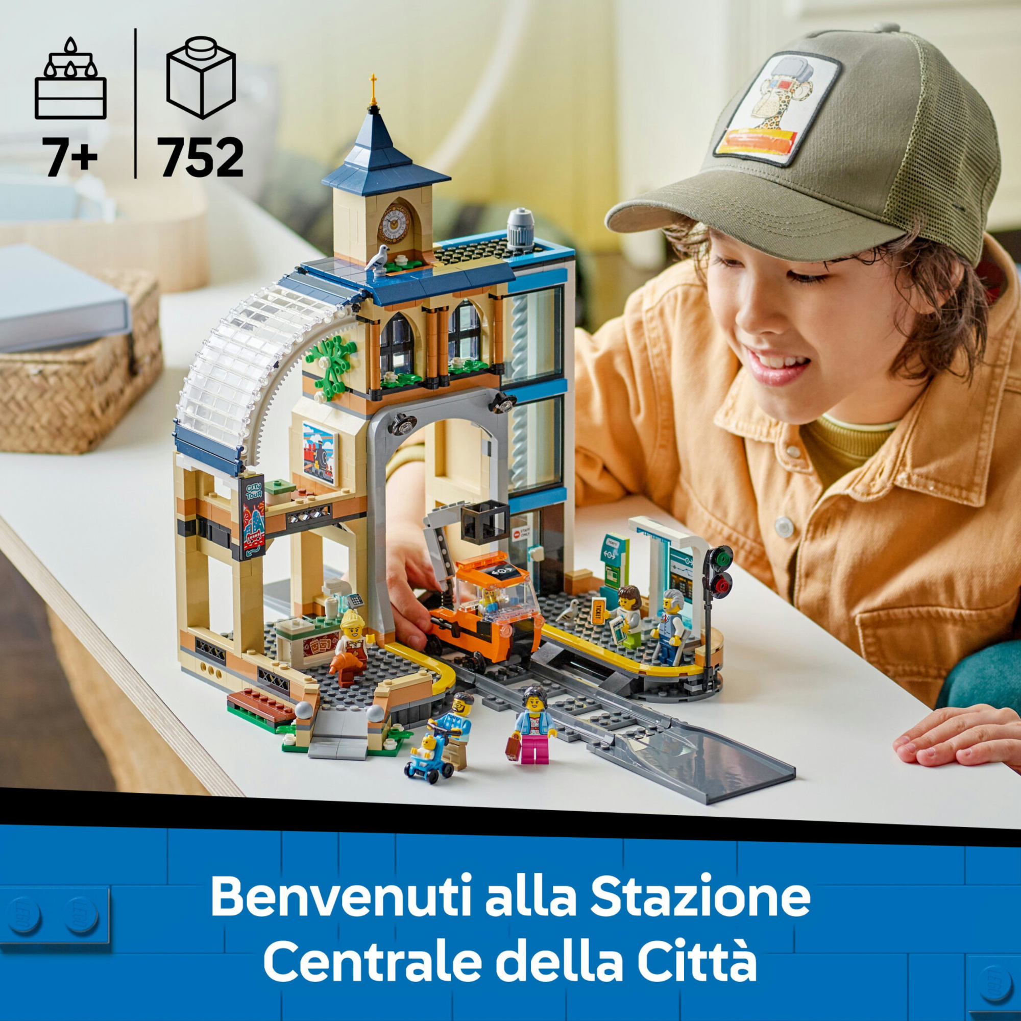 Lego city 60469 stazione centrale: veicolo, ascensore, binario 7+ - Lego