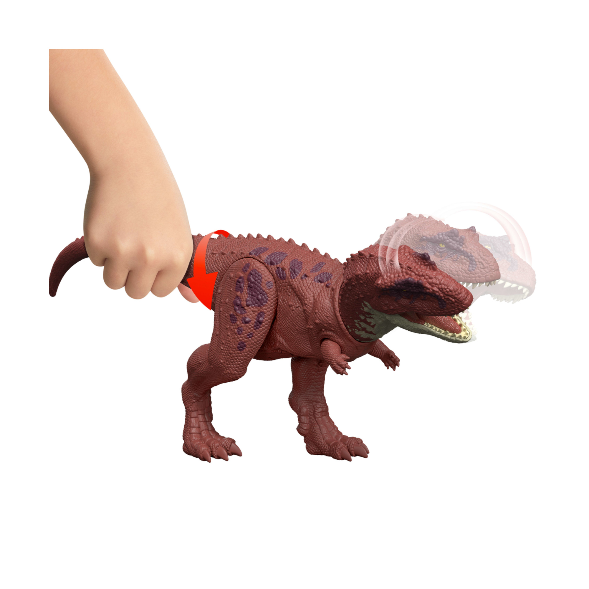 Mattel jurassic world la rinascita - aucasaurus ruggito selvaggio, dinosauro con suoni e movimento della bocca multidirezionale azionato con la coda - Jurassic World