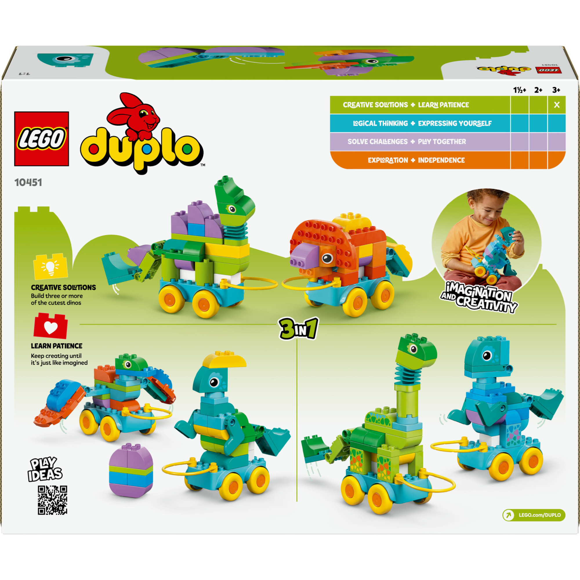 Lego duplo 10451 dinosauri ruote 3in1: costruisci 3 coppie 3+ - LEGO DUPLO, Lego