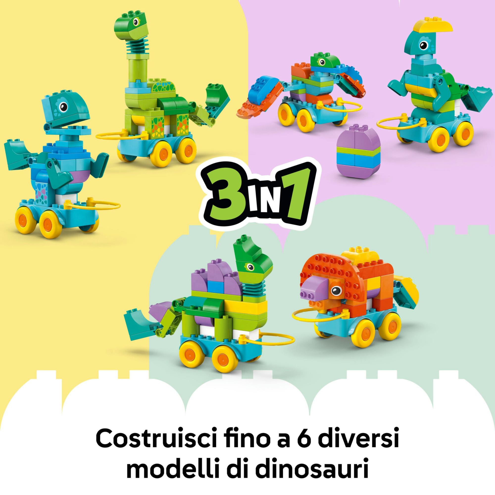 Lego duplo 10451 dinosauri ruote 3in1: costruisci 3 coppie 3+ - LEGO DUPLO, Lego