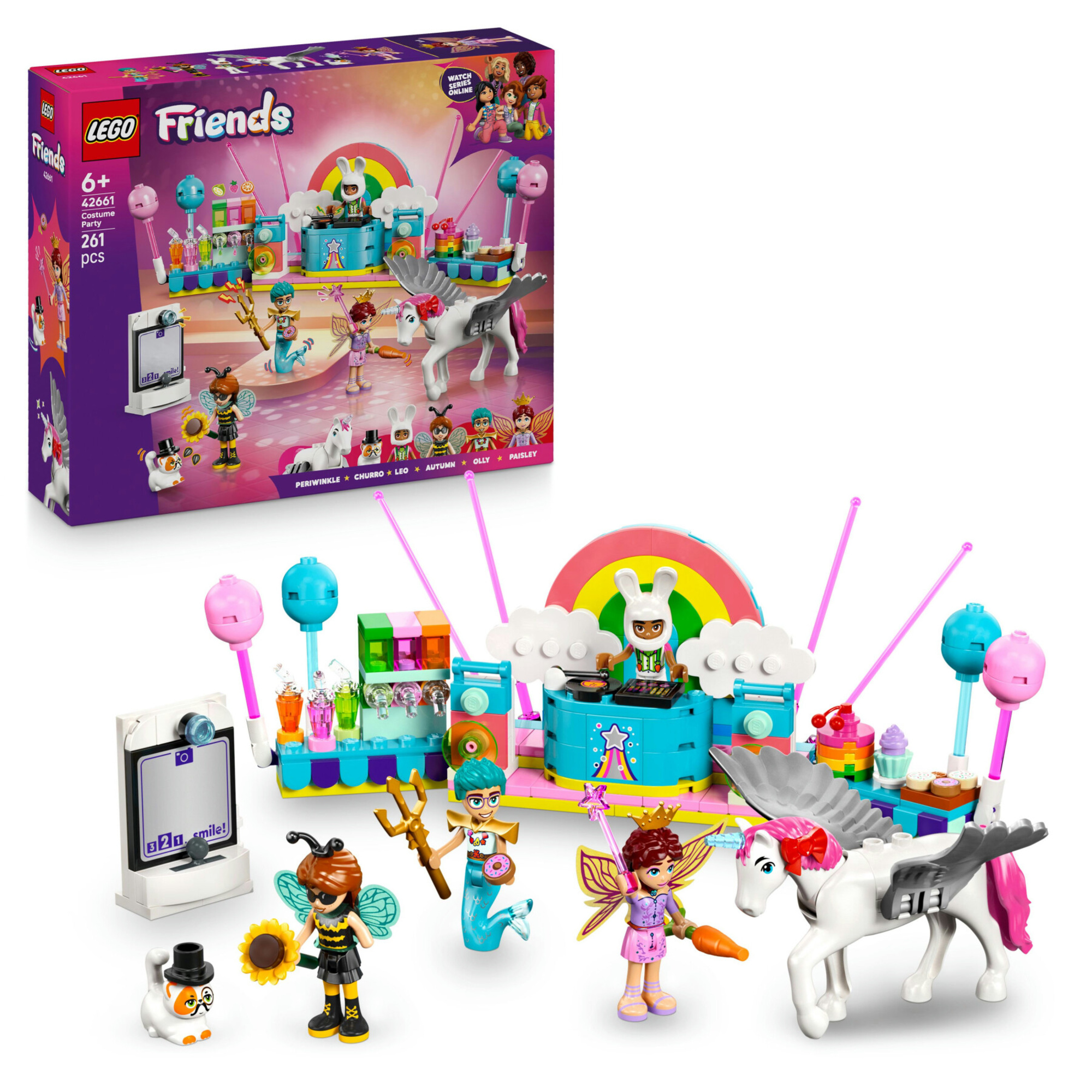 Lego friends 42661 party unicorno fatina: 4 mini bamboline, 2 animali 6+ - LEGO FRIENDS