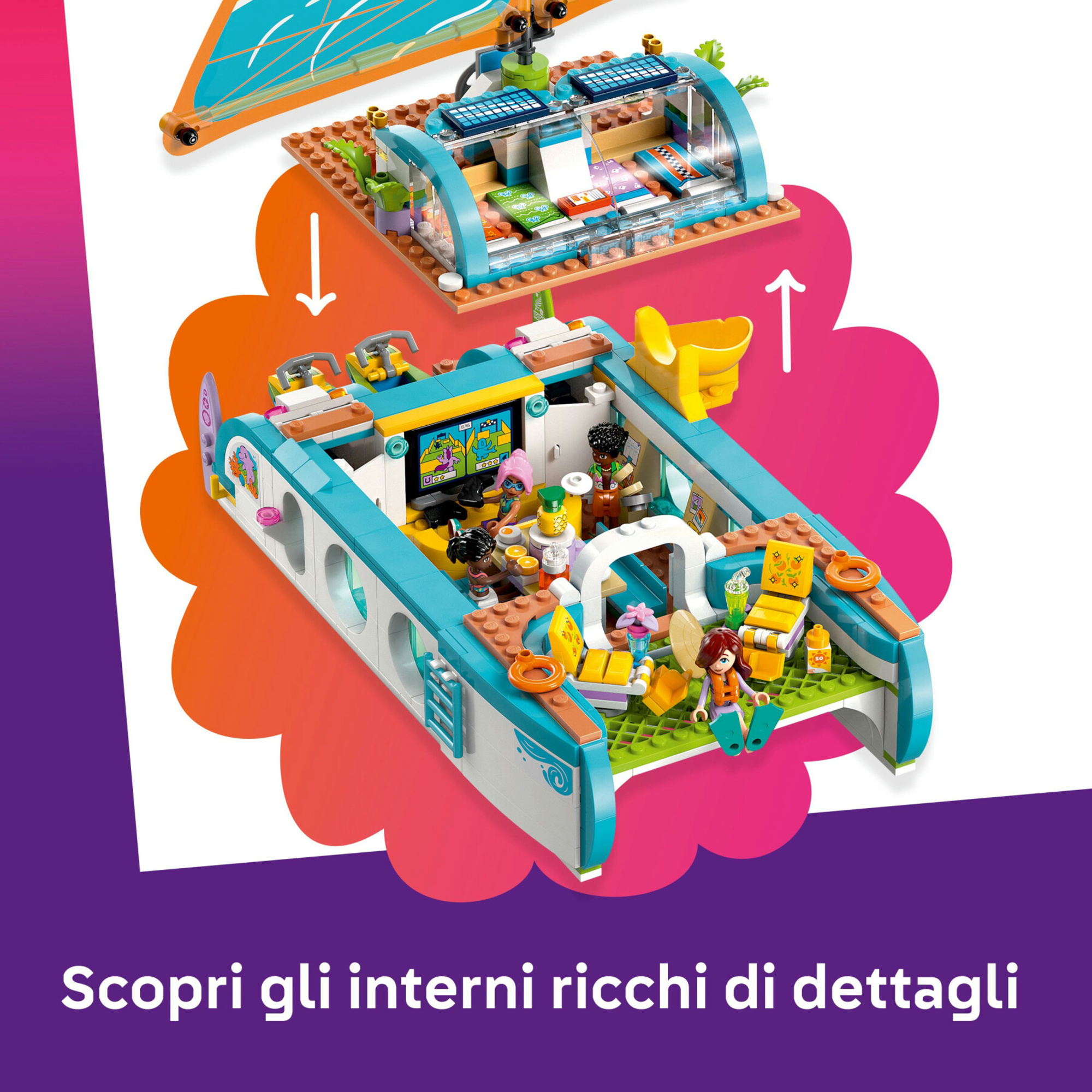 Lego friends 42664 avventura catamarano: barca, 4 mini bamboline 8+ - LEGO FRIENDS
