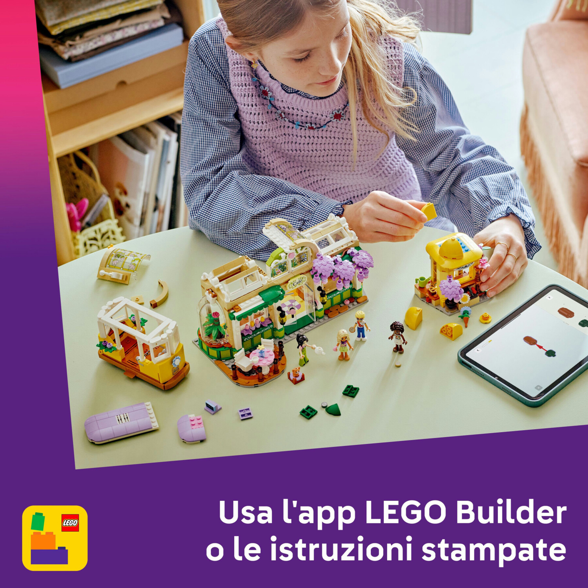 Lego friends 42671 caffè piante, fiori: 4 mini bamboline, gatto 9+ - LEGO FRIENDS, Lego