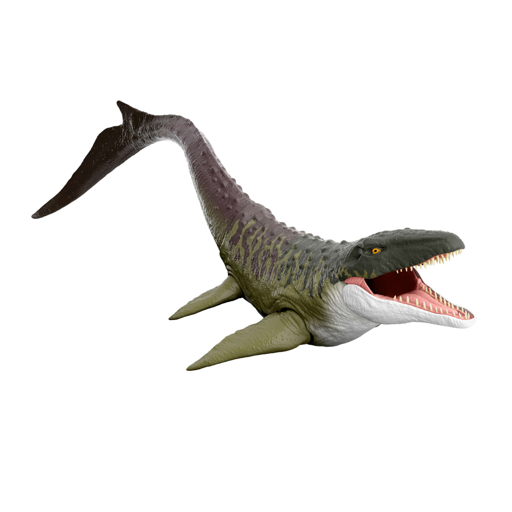 Mattel jurassic world la rinascita - mosasauro super colossale, enorme dinosauro snodato con due mosse d'attacco - Jurassic World
