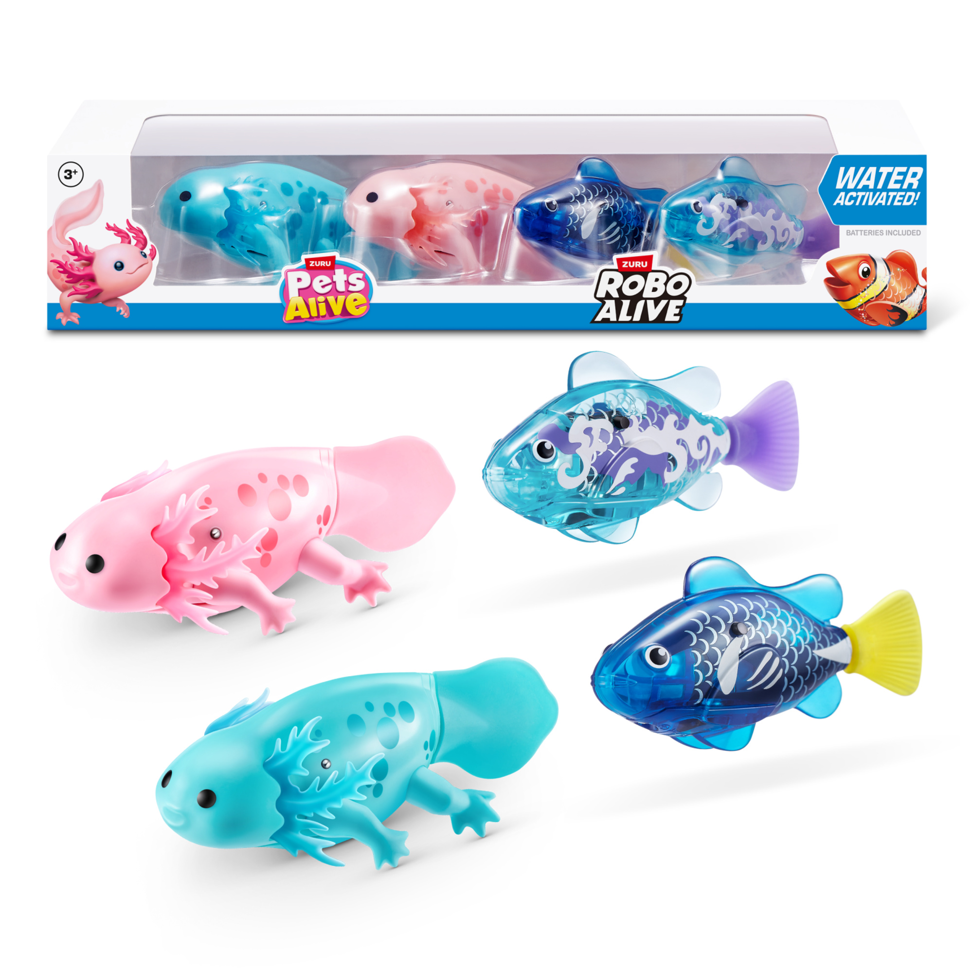 Pets alive 2 axolotl fish pack: animali interattivi - PETS ALIVE