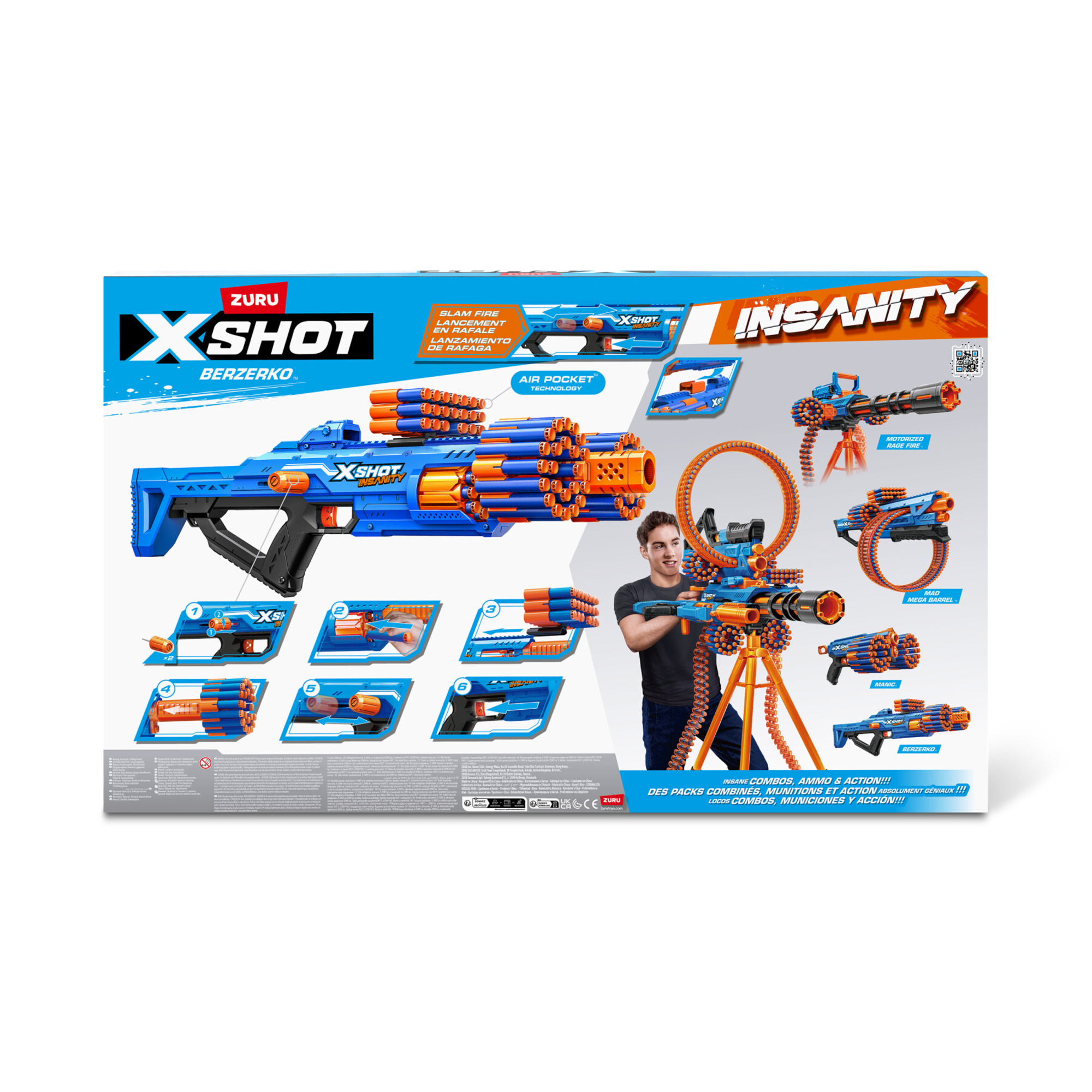Xshot insanity berzerko: 8 shot 2pk, blaster giocattolo - X-SHOT