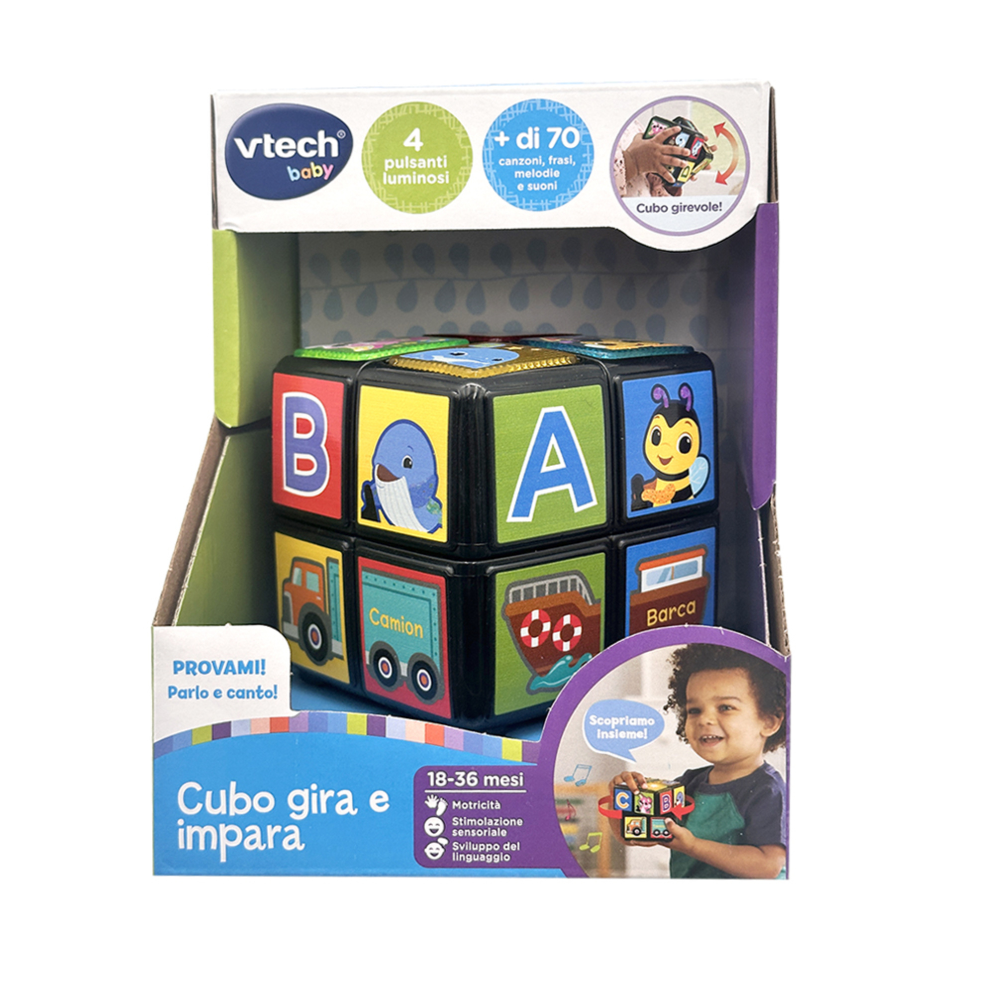 Cubo  gira e impara - 18m+ - v-tech - V-TECH BABY