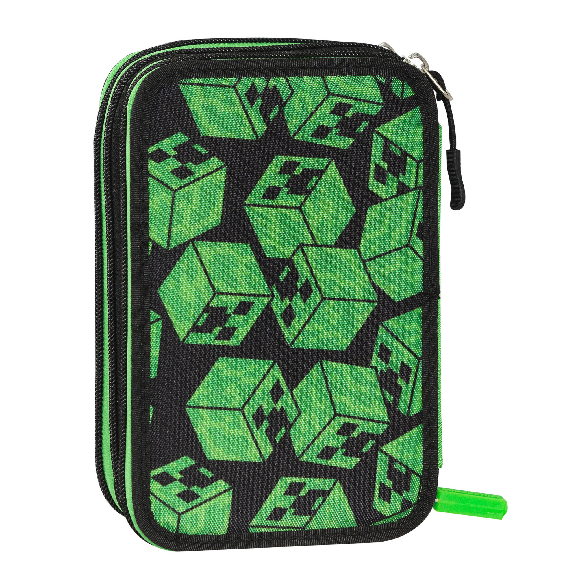 Astuccio scuola con corredo incluso 3 zip minecraft pixel - MINECRAFT