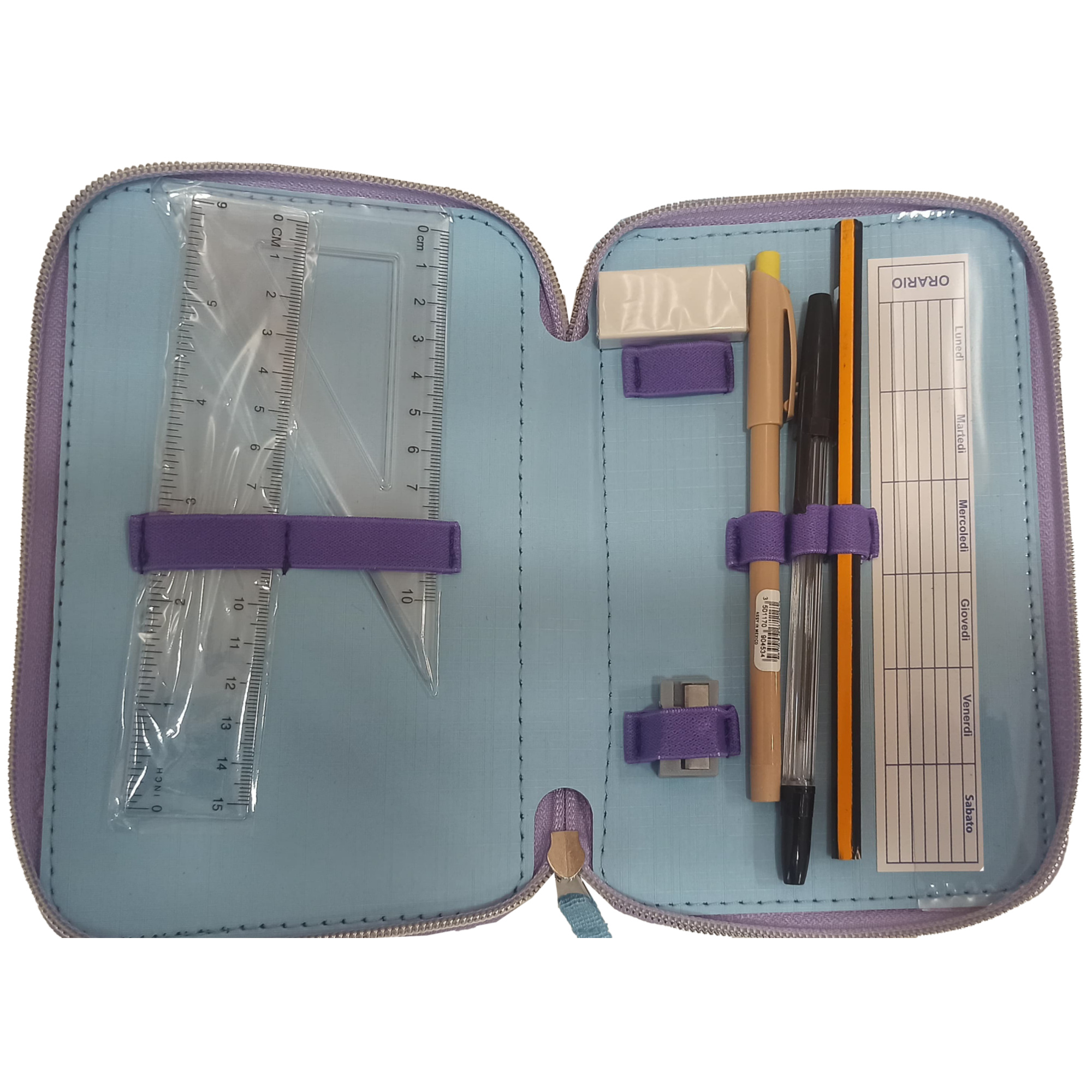 Astuccio 3 zip frozen con cancelleria giotto – completo e colorato - Frozen