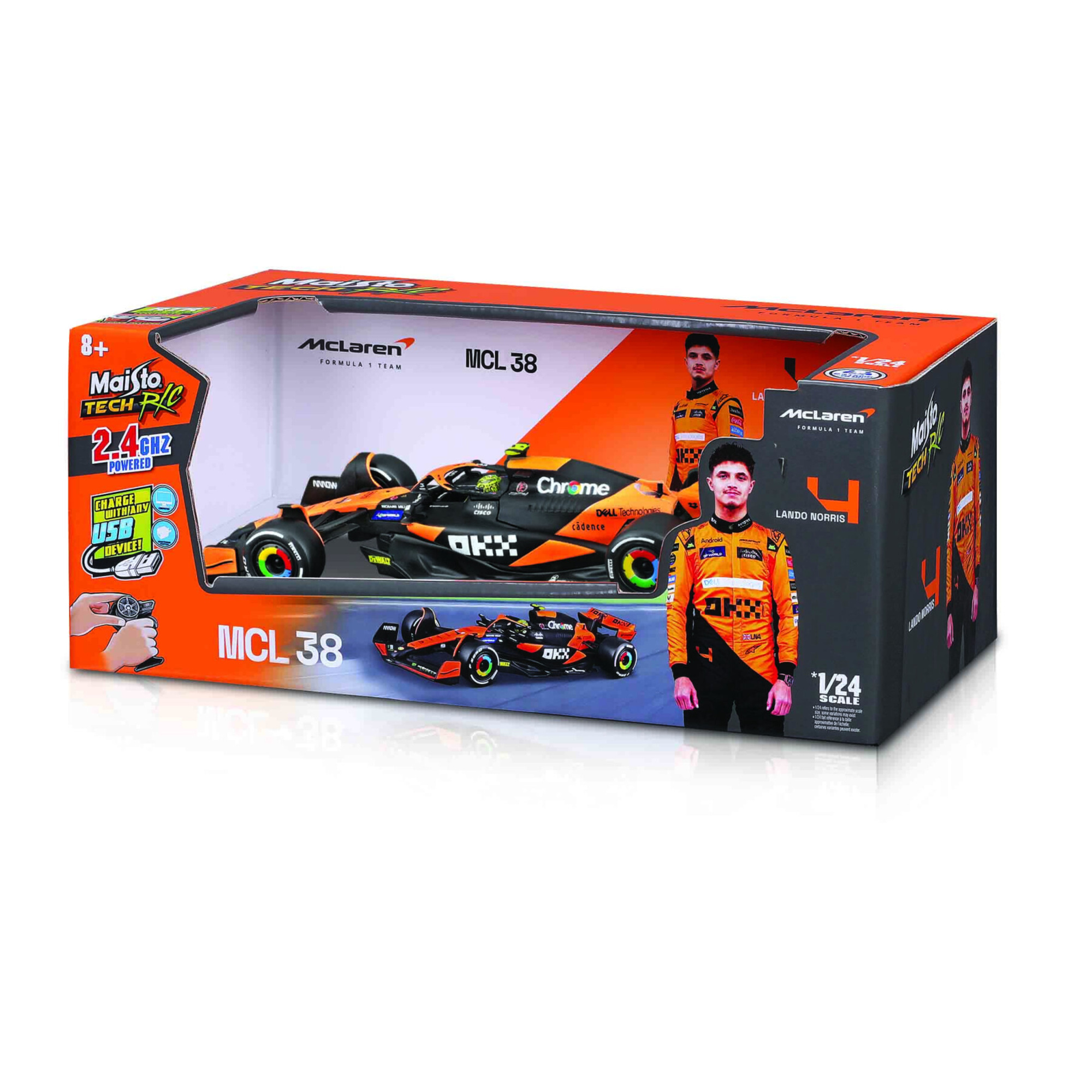 Maisto tech - rc f1 mclaren mcl38 norris - scala 1:24 - BBURAGO
