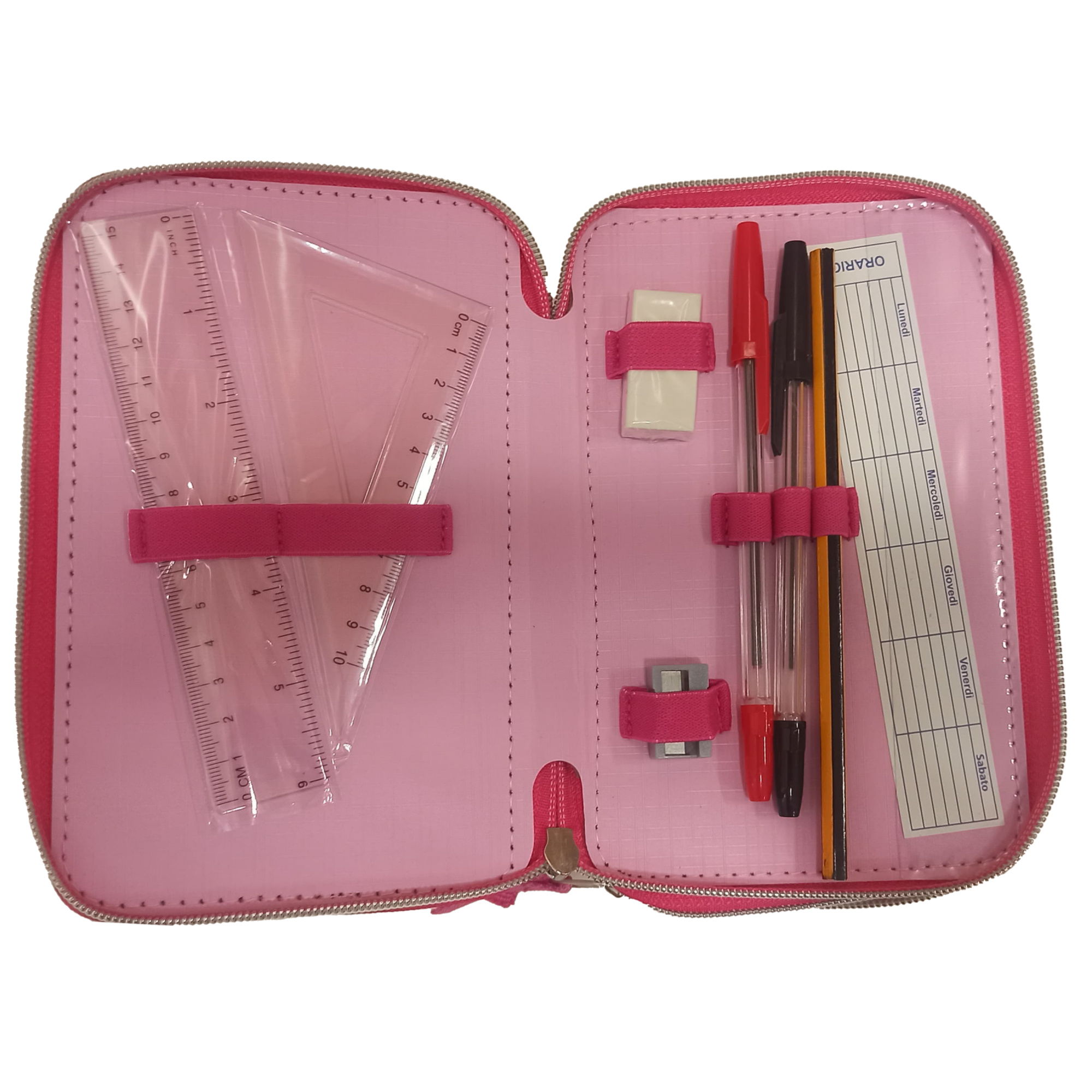 Astuccio 3 zip barbie con cancelleria giotto – completo e colorato - Barbie