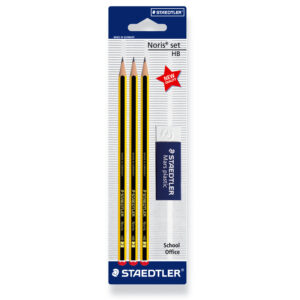 Staedtler - set 3 matite hb + gomma - blister 3+1 - MITAMA