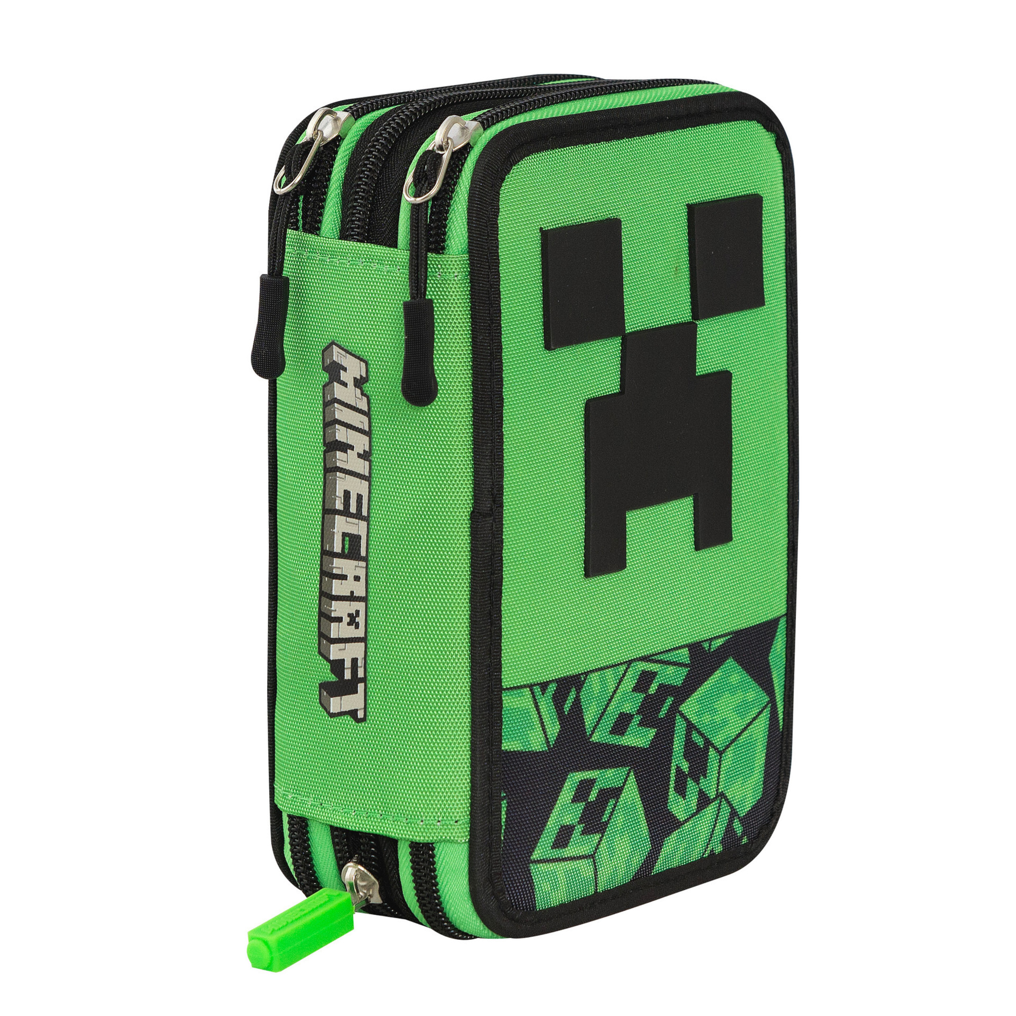 Astuccio scuola con corredo incluso 3 zip minecraft pixel - MINECRAFT