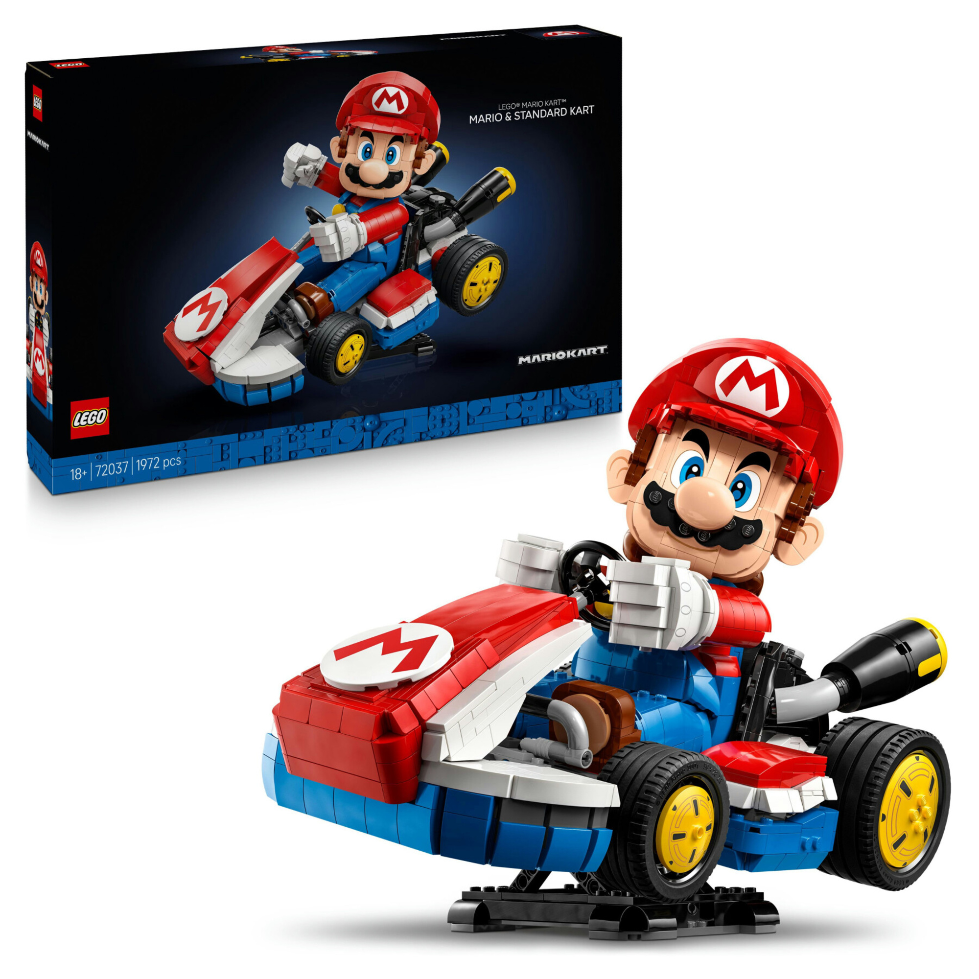 Lego - 72037 - mario kart con mario e kart, modellino da esposizione