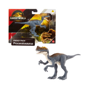 Mattel jurassic world la rinascita - proceratosaurus frenzy, dinosauro snodato con design ispirato al film e articolazioni mobili - Jurassic World