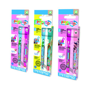 Mitama - spinny pen travel cancellabile 0.7 mm - pack 2 pz assortito - MITAMA