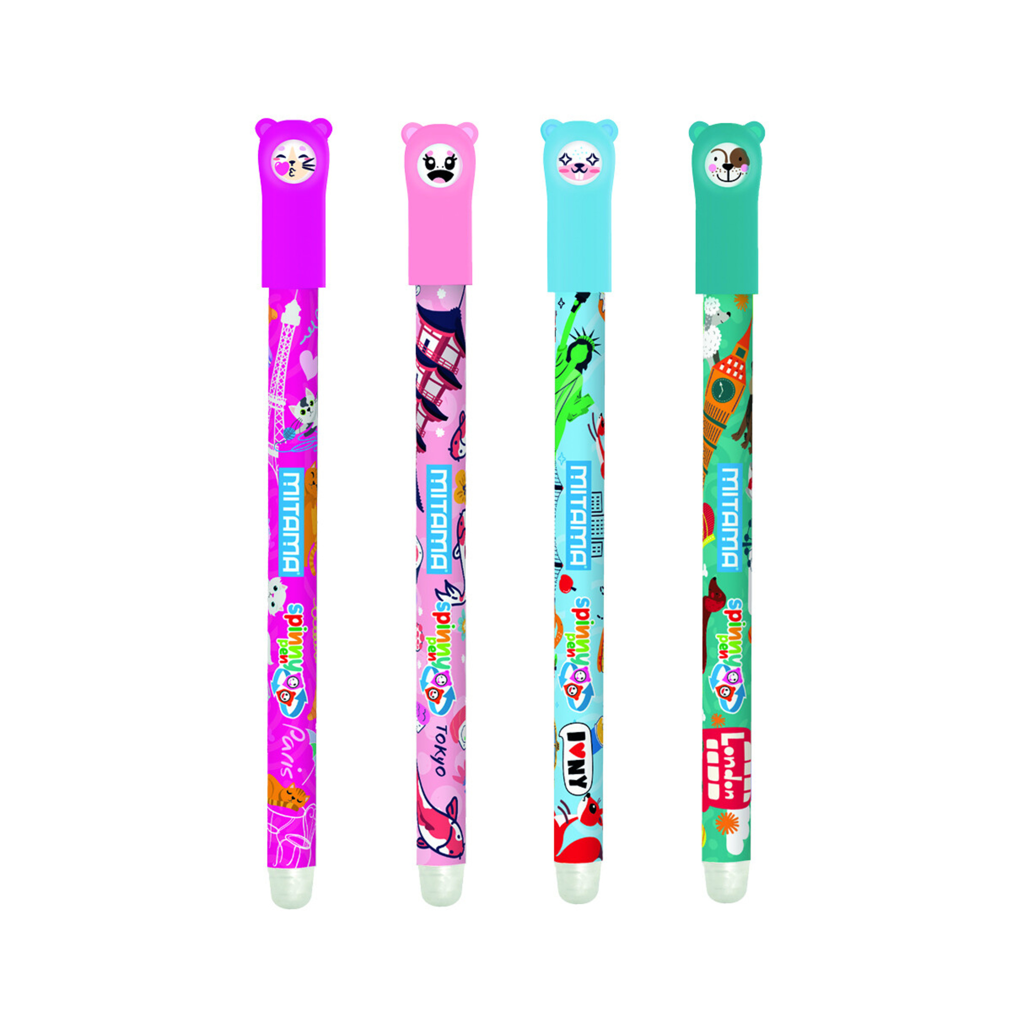 Mitama - spinny pen travel cancellabile 0.7 mm - pack 2 pz assortito - MITAMA