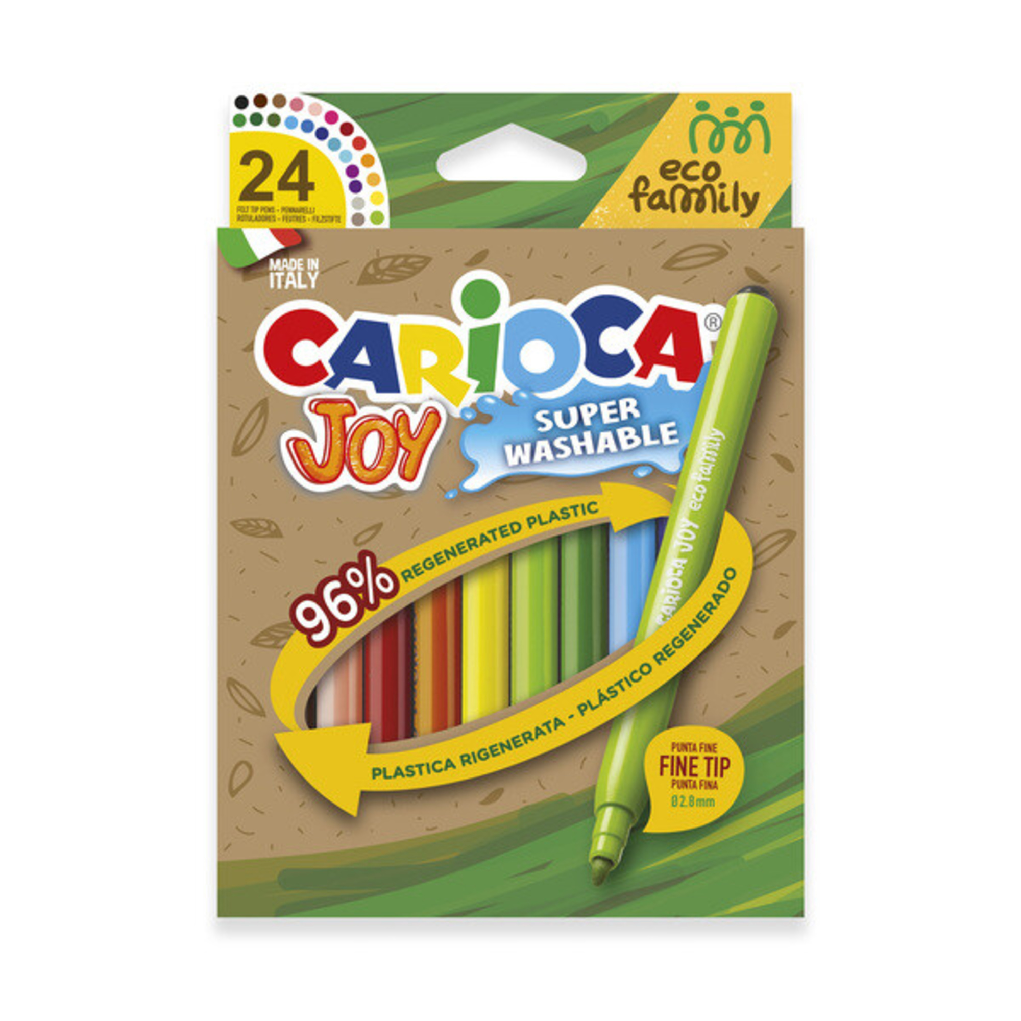 Carioca pennarelli eco family punta fine joy - 24 pezzi - CARIOCA
