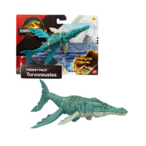 Mattel jurassic world la rinascita - torvoneustes frenzy, dinosauro snodato con design ispirato al film e articolazioni mobili - Jurassic World