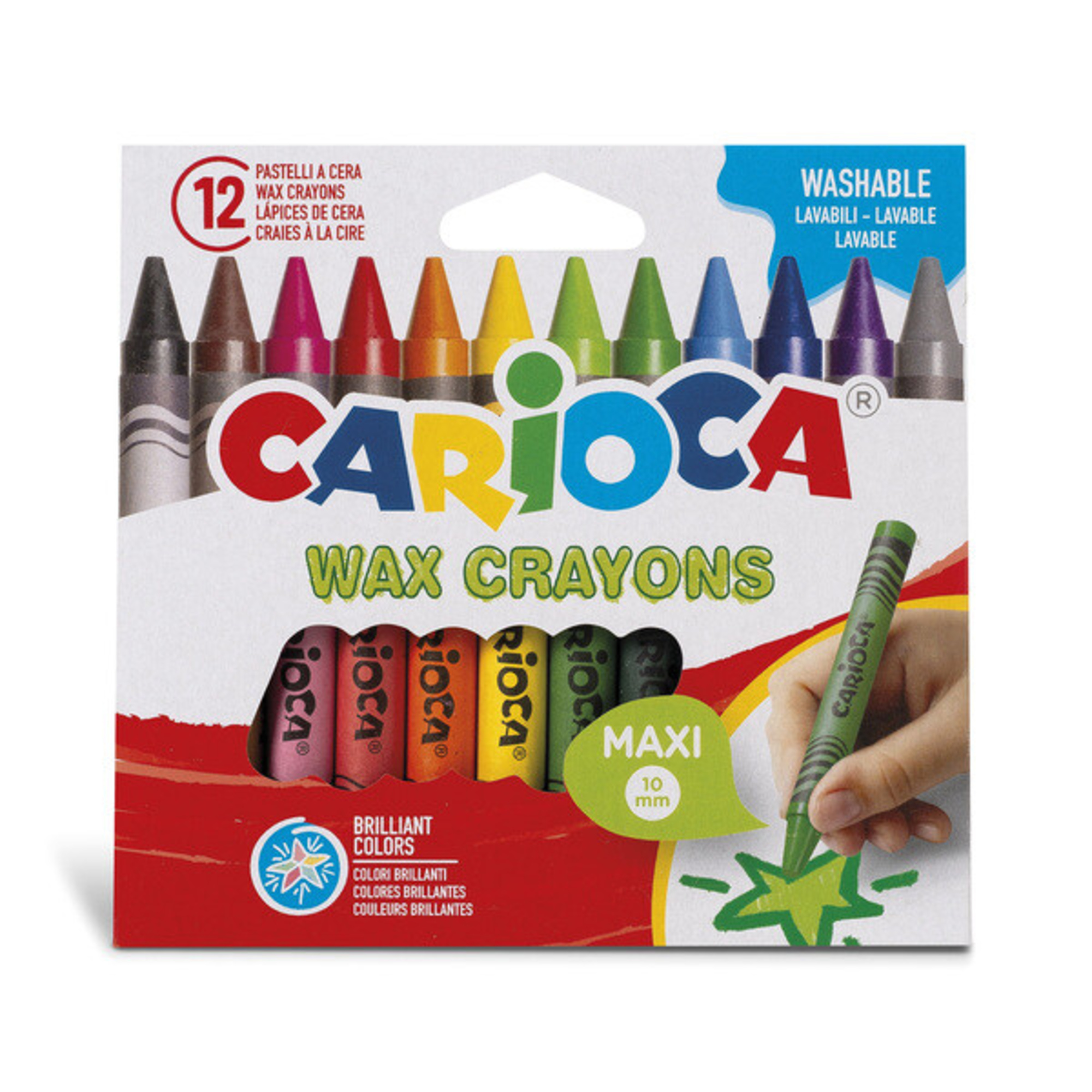 Carioca pastelli a cera maxi wax-  scatola da 12 pezzi - CARIOCA