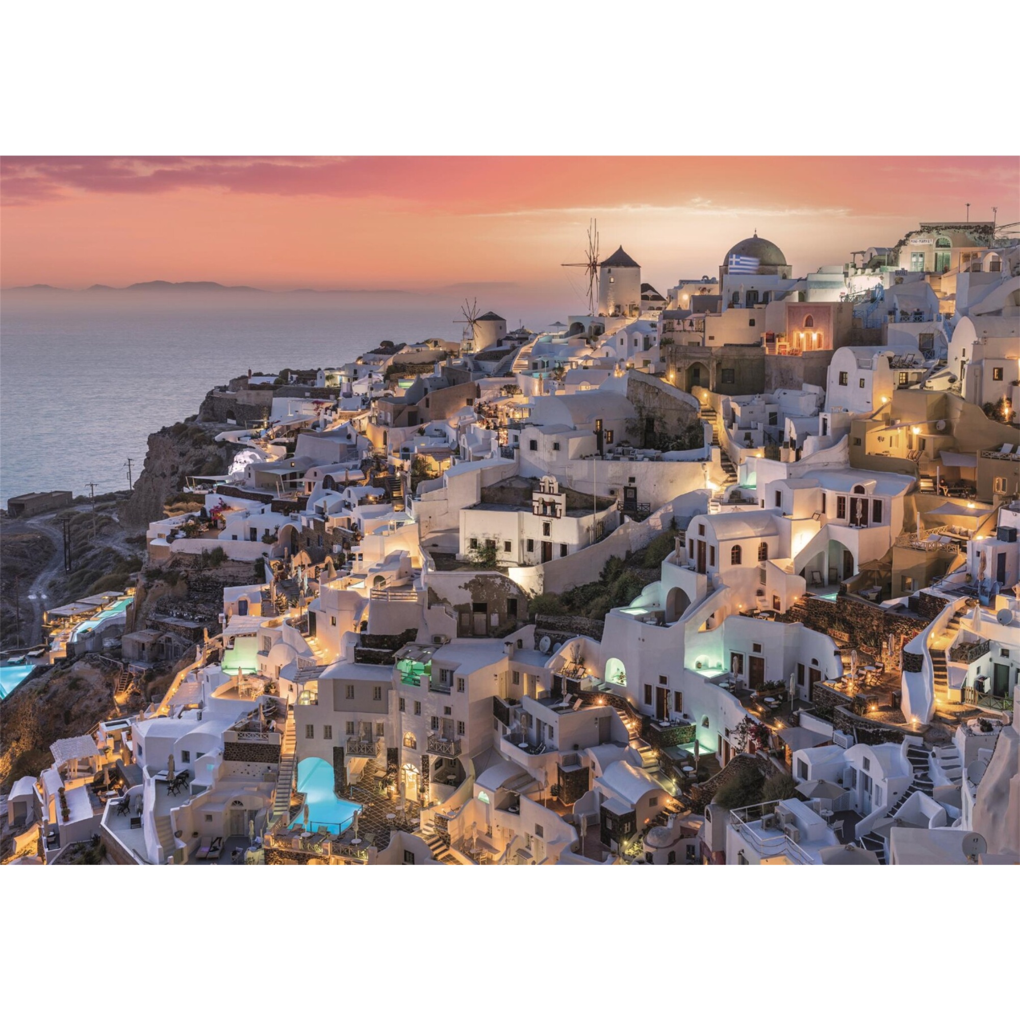Clementoni - puzzle 1000 hqc shades of santorini - 39885 - CLEMENTONI