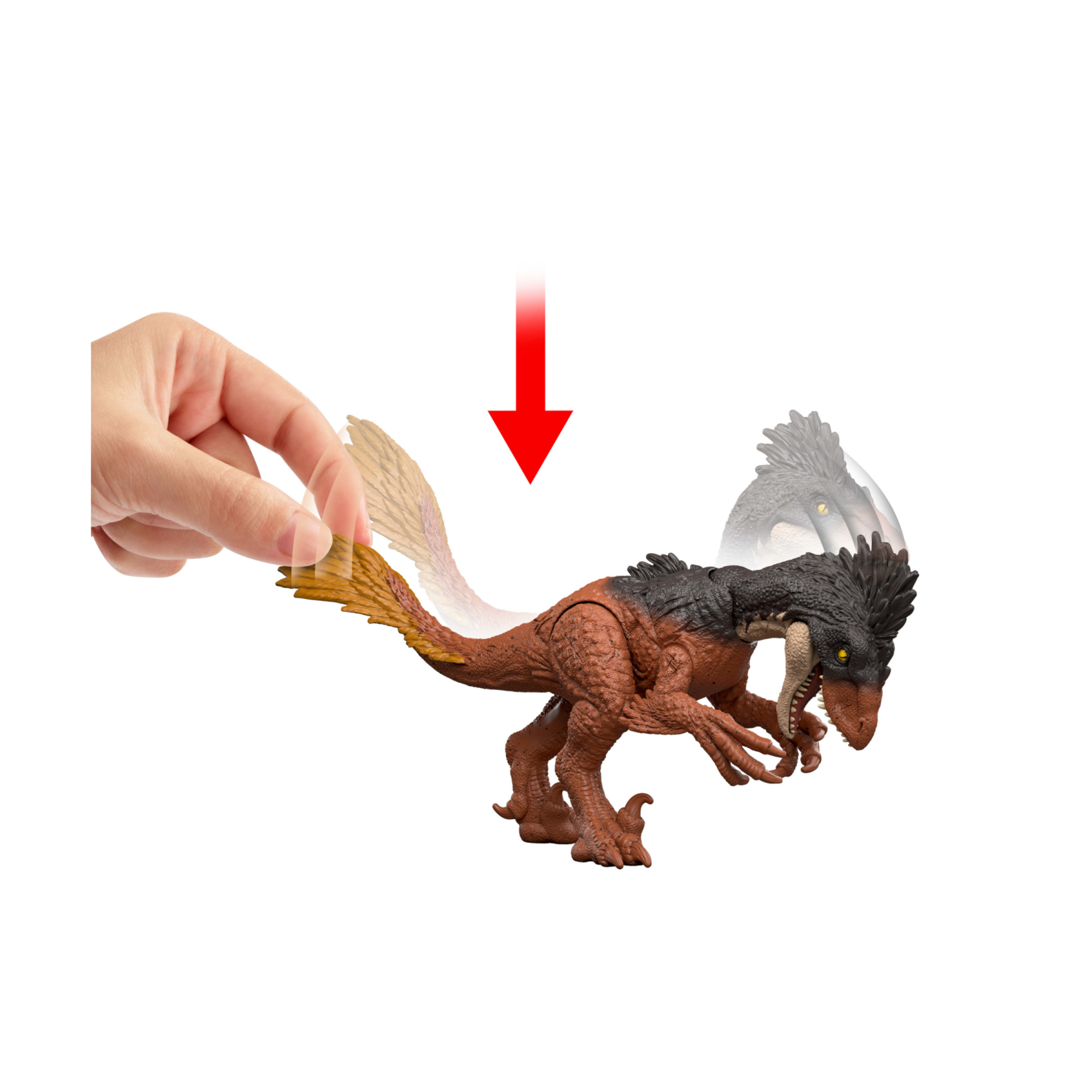 Mattel jurassic world la rinascita - achillobator attacco fatale, dinoasuro snodato con azione a colpo singolo inclusa, design ispirato al film - Jurassic World