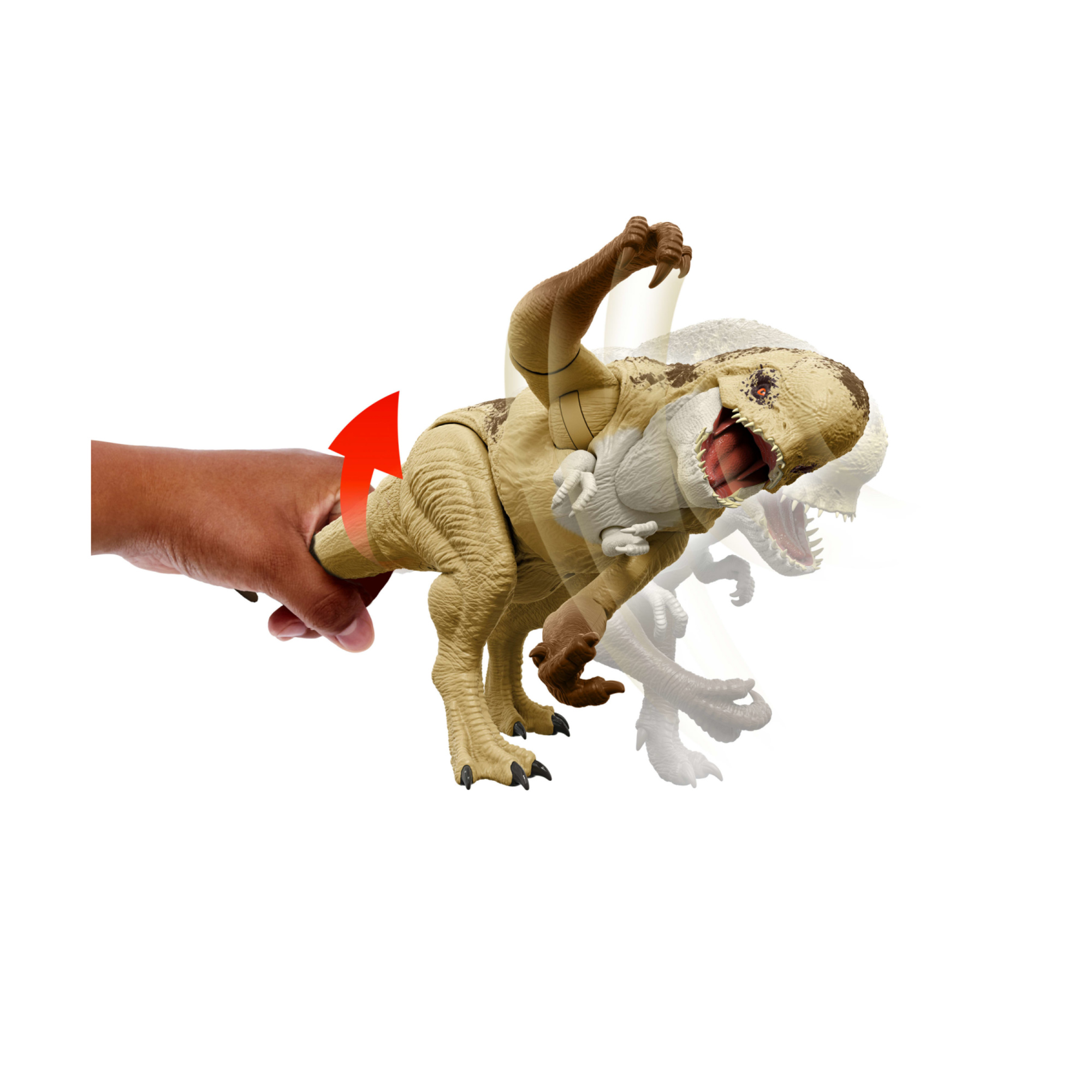 Mattel jurassic world la rinascita - distortus rex ruggito devastante, dinosauro con design fedele al film e 2 mosse d'attacco incluse - Jurassic World