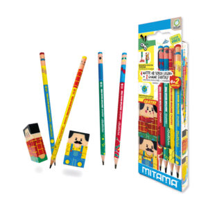 Mitama - set emoticons 4 matite + 2 gomme - pack in carta - MITAMA