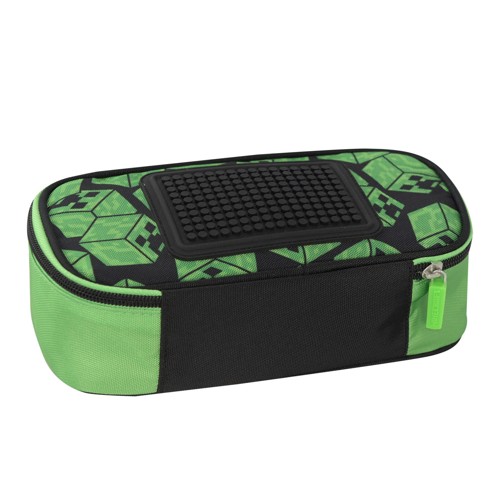 Astuccio ovale minecraft con chiusura zip e divisorio interno - MINECRAFT