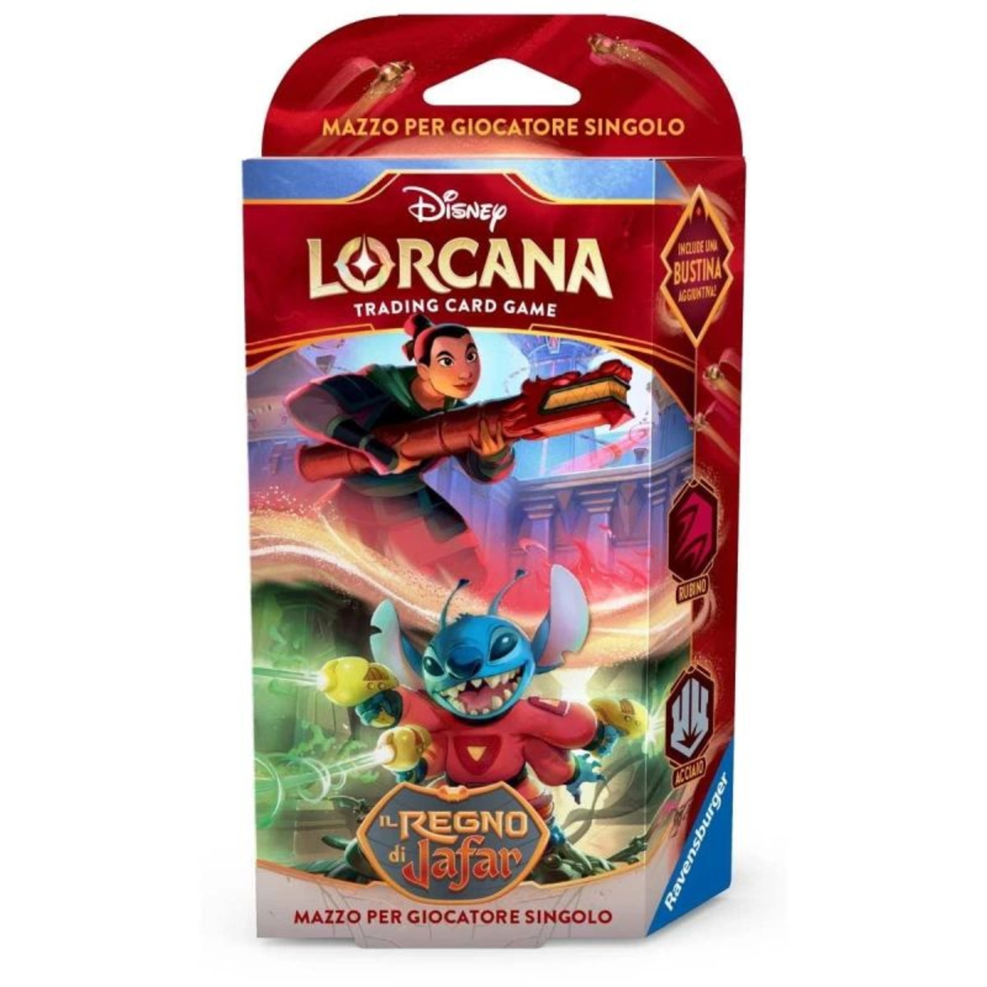 Disney lorcana – il regno di jafar– starter deck rubino & acciaio – 8+ anni - Lorcana